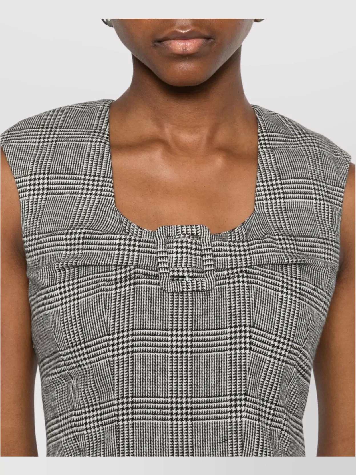 Ermanno Firenze Sleeveless Knee-Length Dress Bow Detail