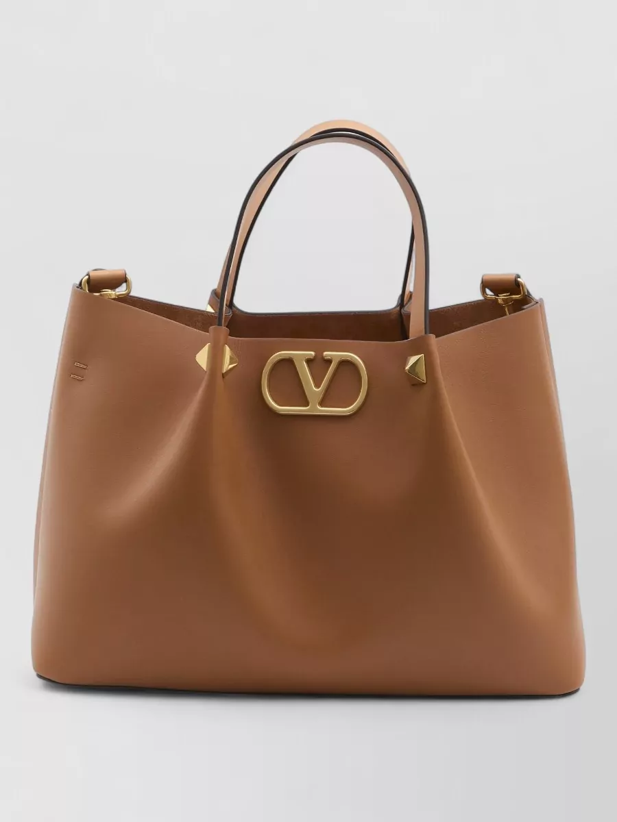 Valentino Garavani Vlogo Signature Medium Leather Tote Bag