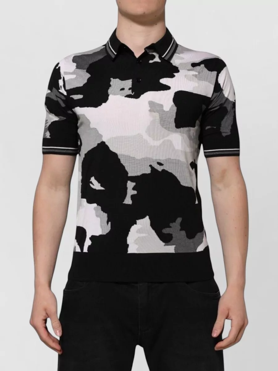 Dolce&Gabbana Silk camouflage polo shirt