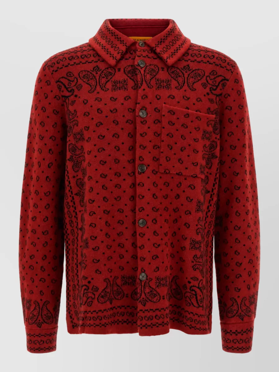 Guest In Residence Cashmere bandana-jacquard shirt