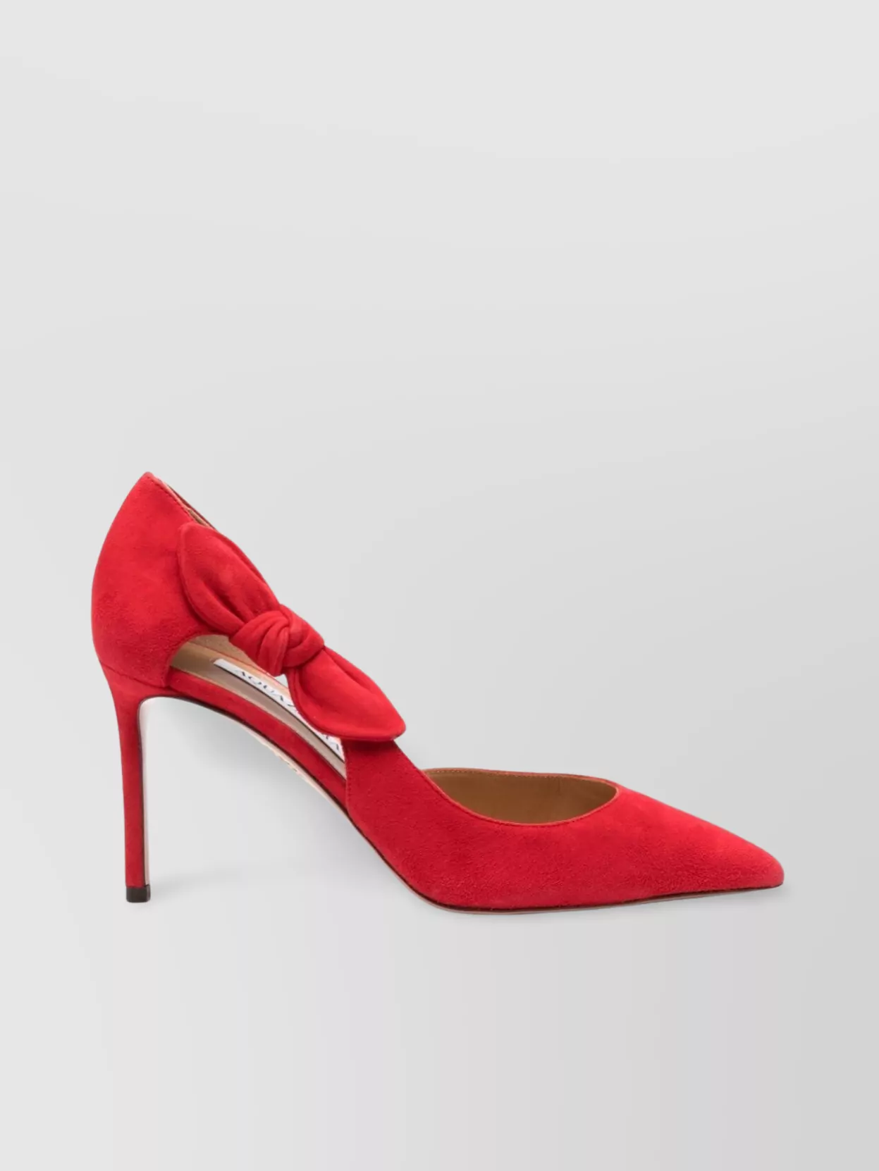 Aquazzura Very Bow Tie 105 Suede Point-toe Pumps