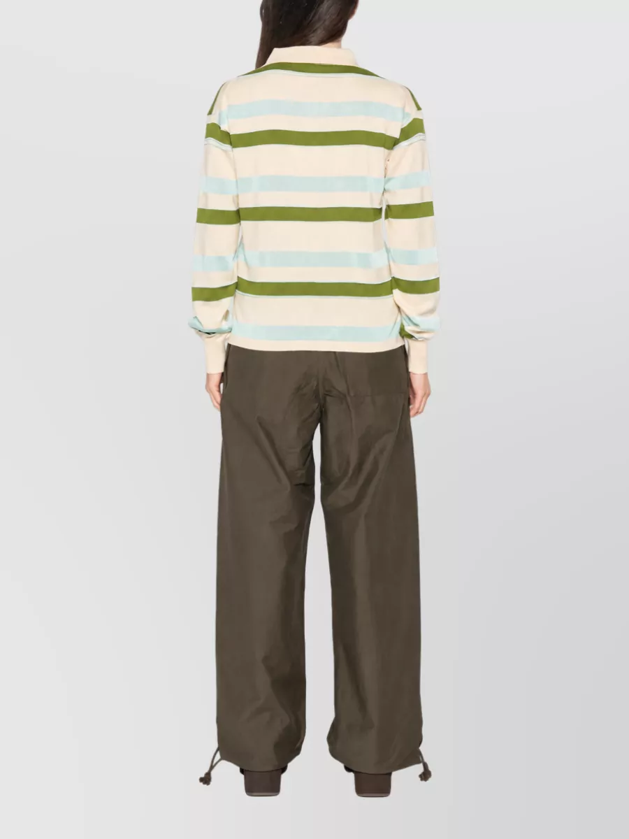 Jw Anderson Striped Long-Sleeve Polo Shirt