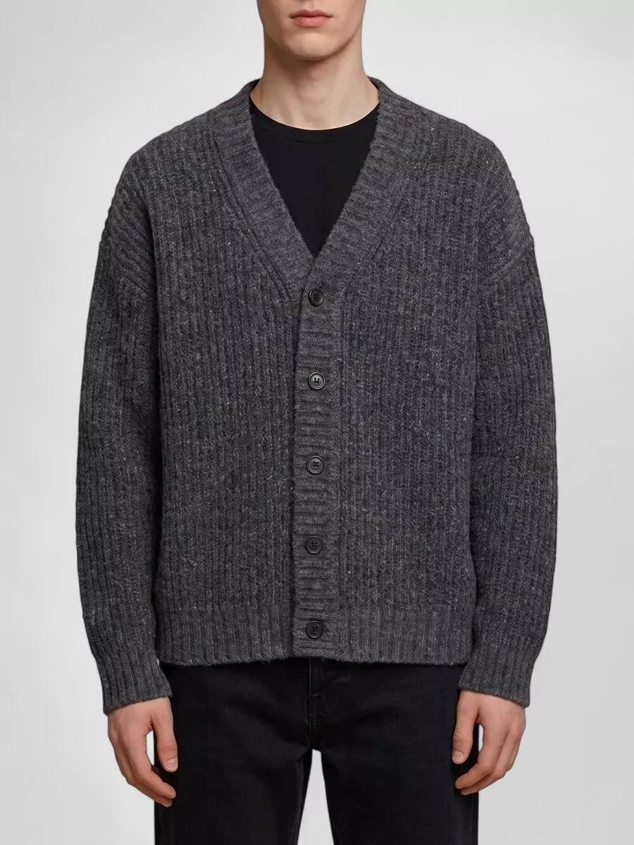 Roberto Collina popcorn-knit wool blend v-neck cardigan