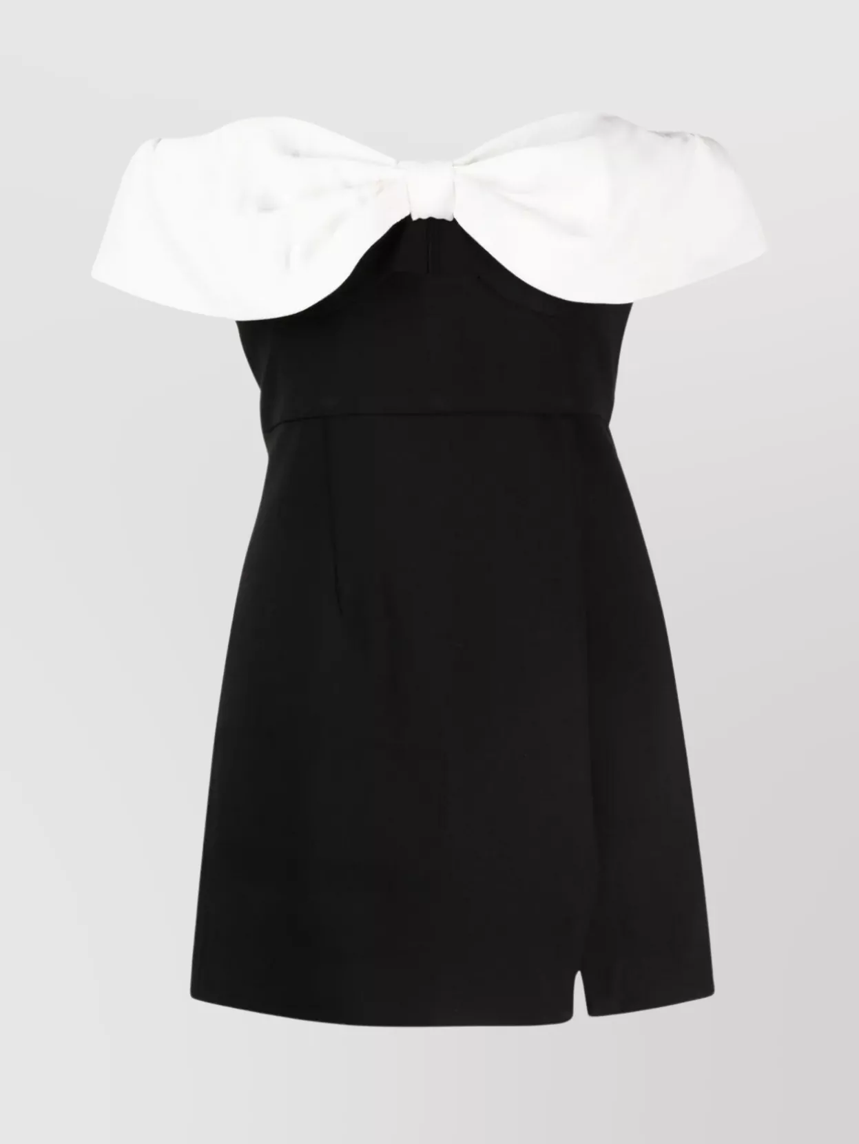 Shop Self-portrait Slit Shoulder Dress With Bow Cut-out In Black