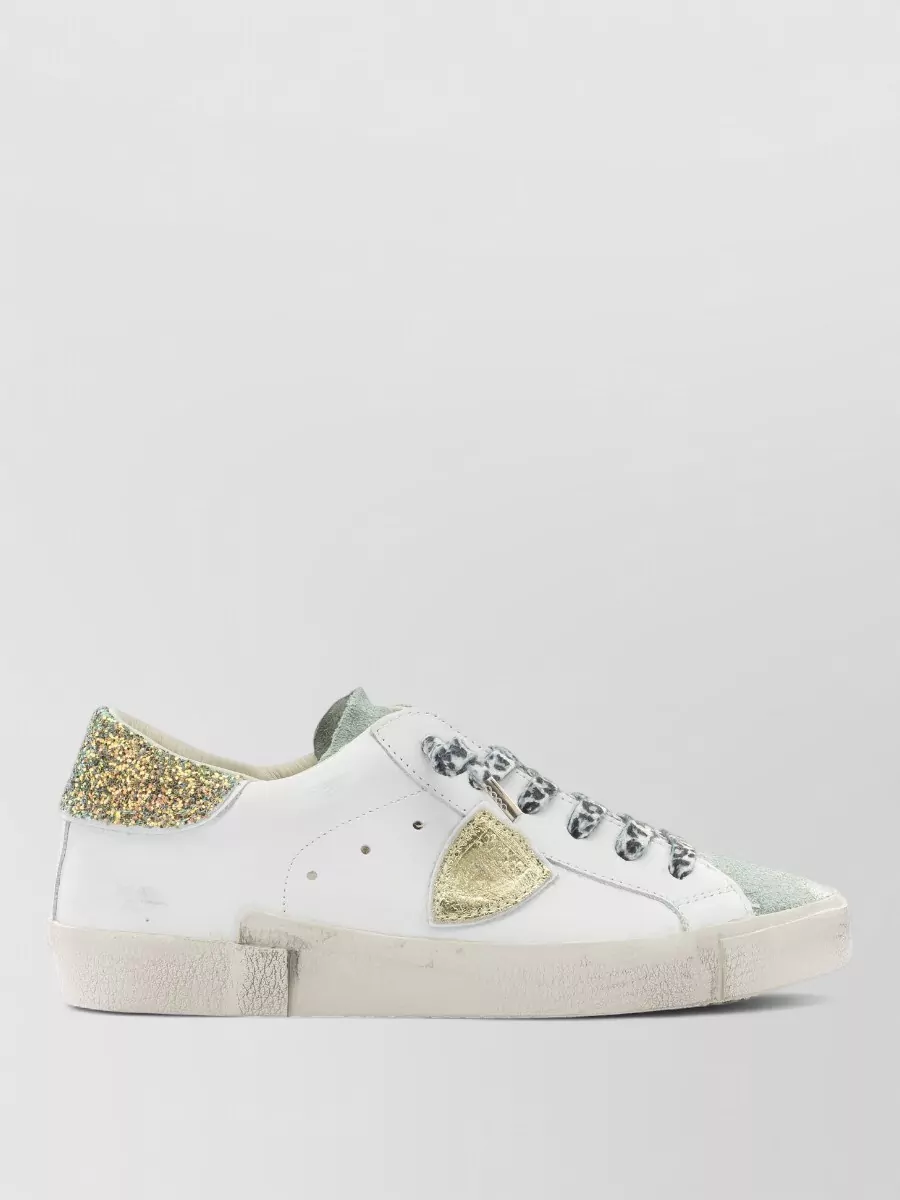 Philippe Model Sneakers Slip On Contrast Panel Glitter Heel