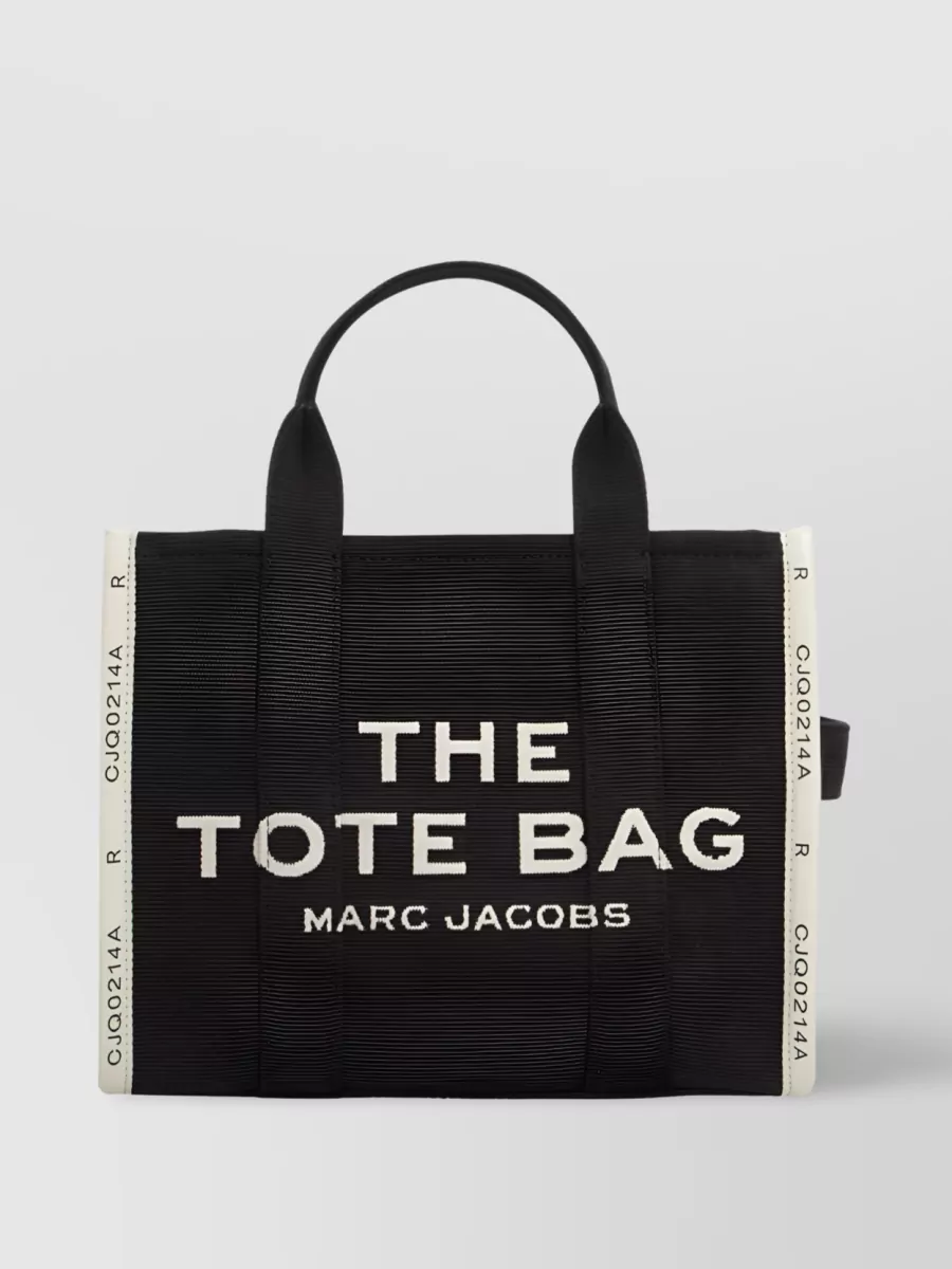 Shop Marc Jacobs The Jacquard Tote The Small Jacquard Logo Tote Bag In Black