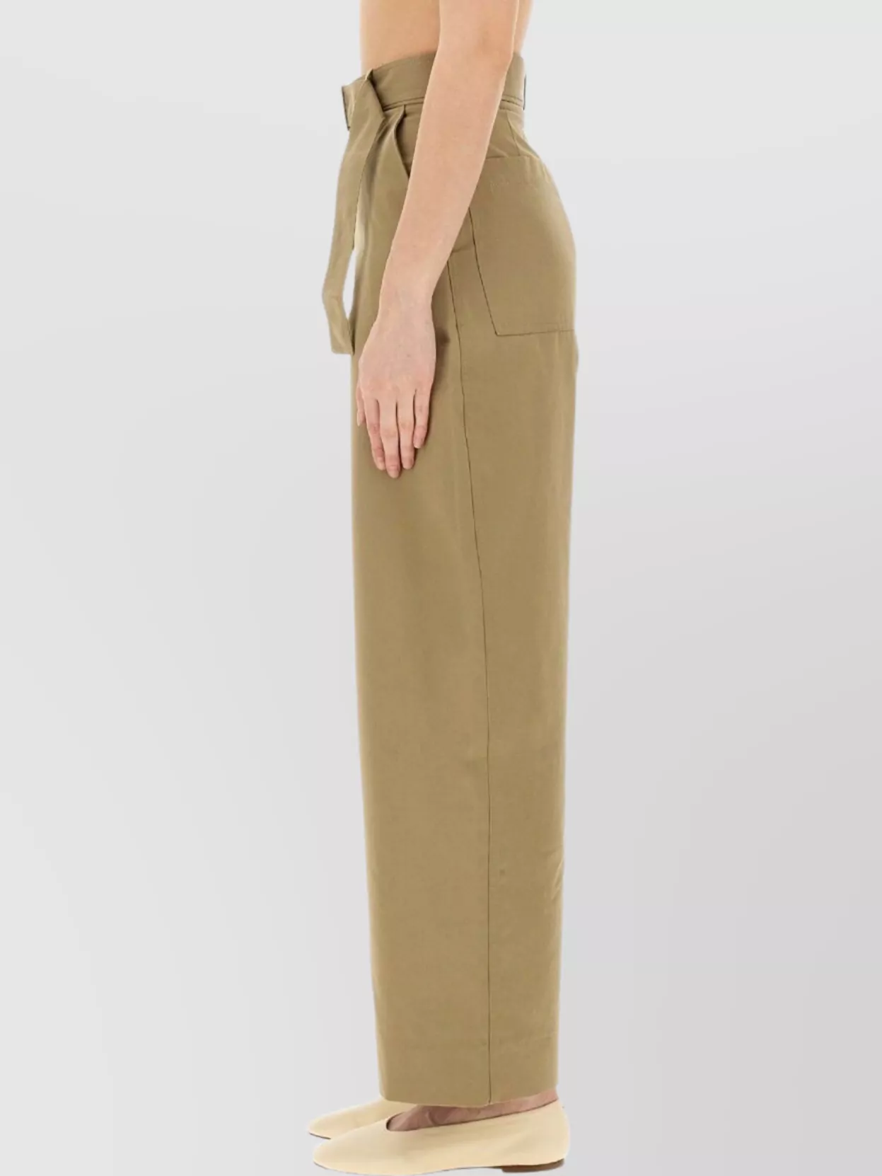 Studio Nicholson High Waist Wide-Leg Trousers Belted