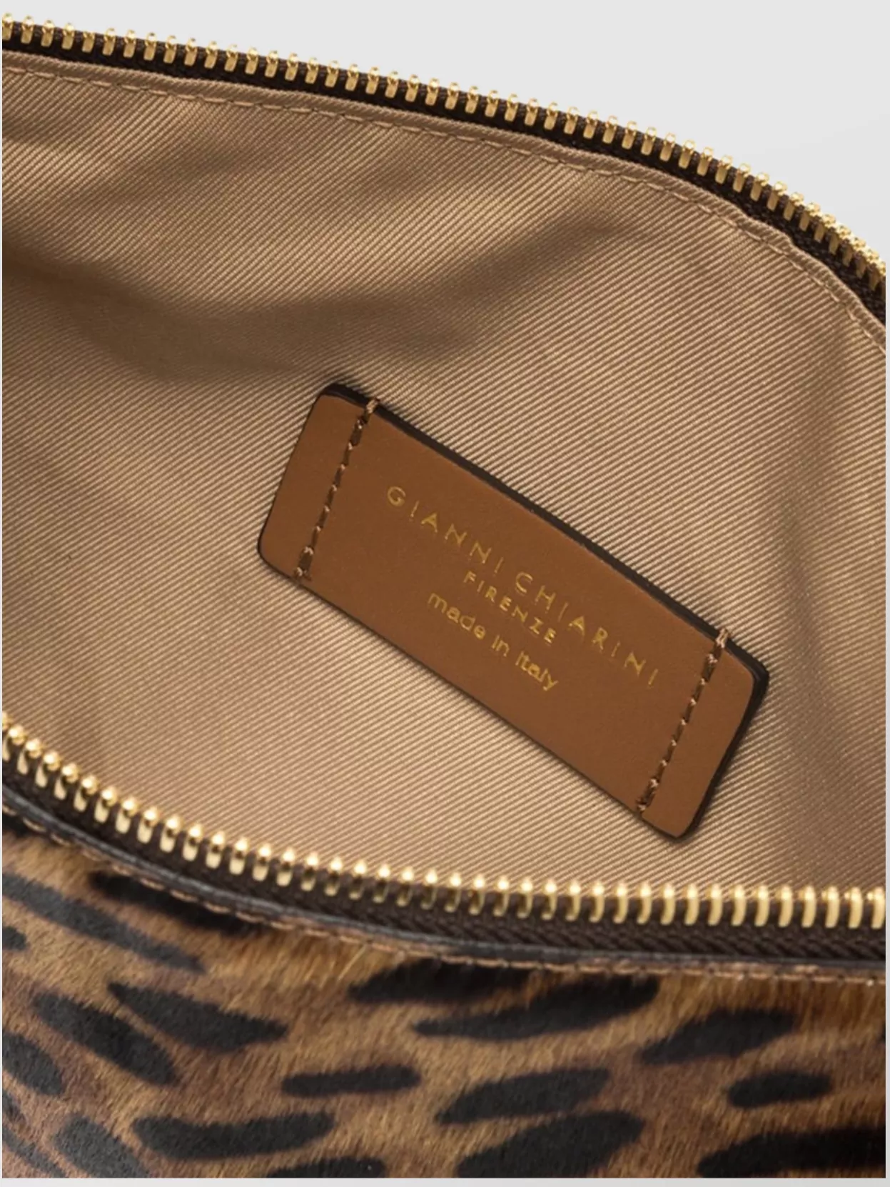 Gianni Chiarini Leopard Print Clutch Bag With Adjustable Strap In Animal Print