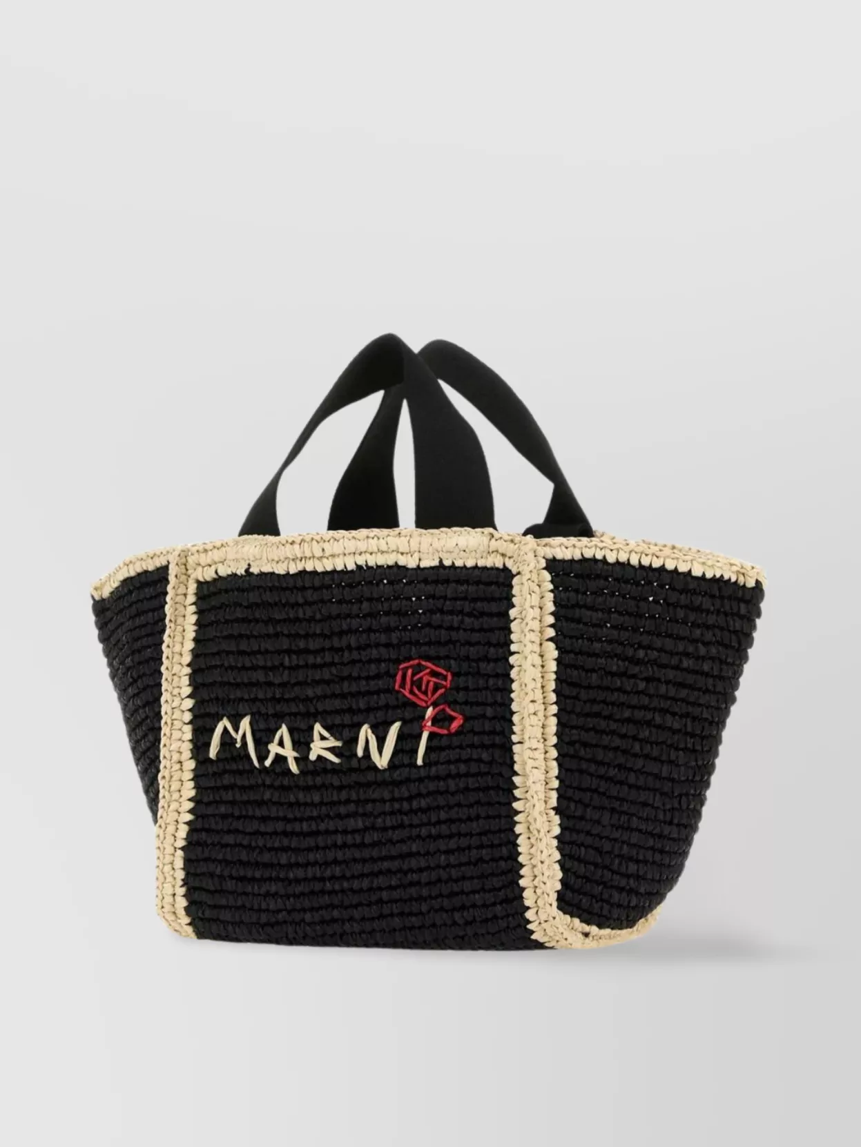 Shop Marni Raffia Shopping Bag Contrast Stitching