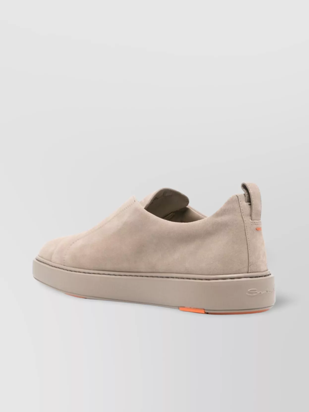 Santoni Leather Sneaker With Logo And Padded Ankle