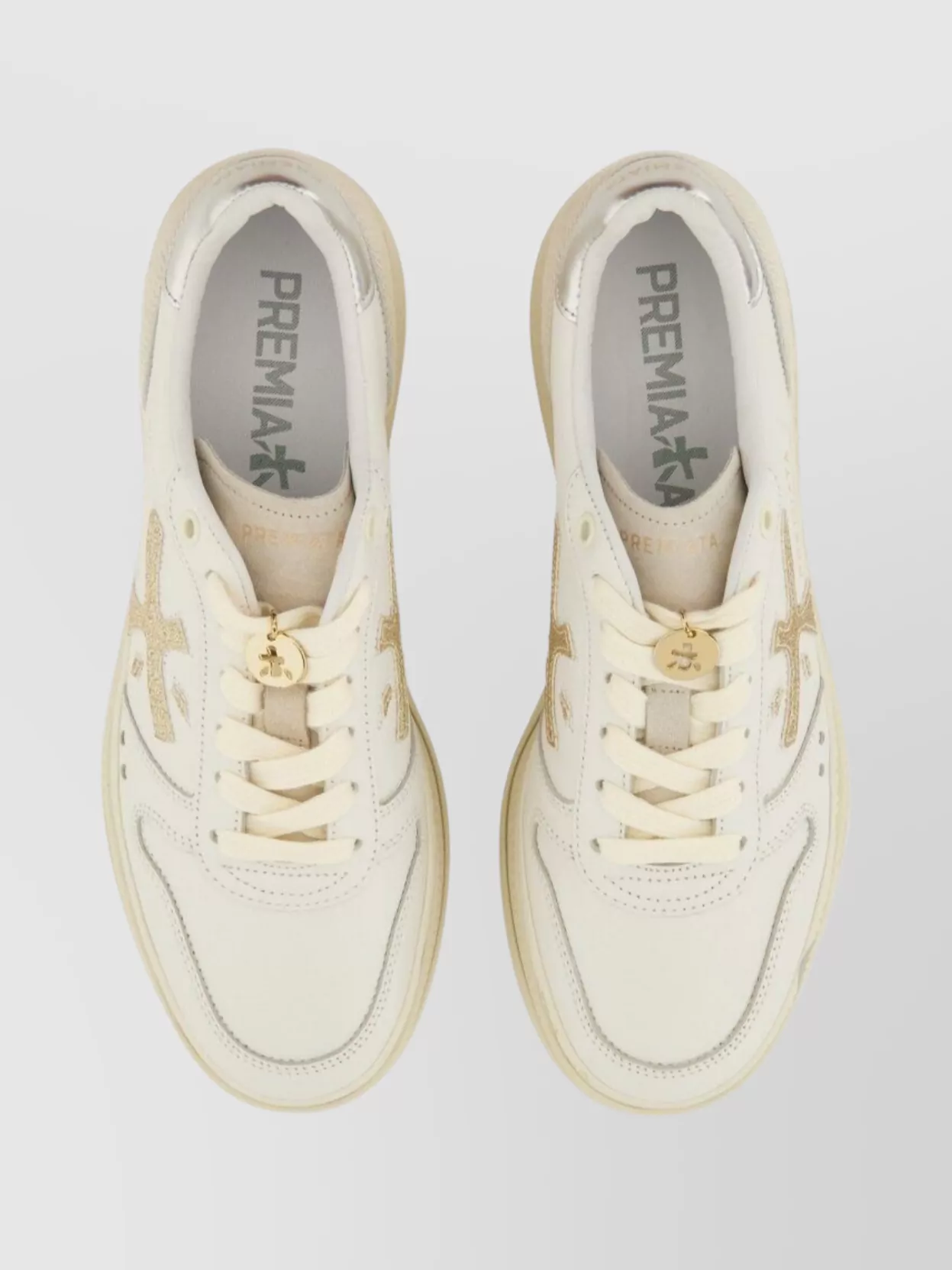 Premiata Sneakers With Metallic Accents And Perforated Design