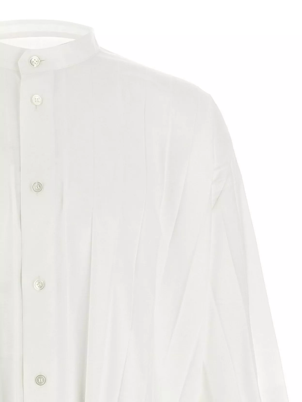Issey Miyake 'mandarin Collar Pleated Design Shirt'