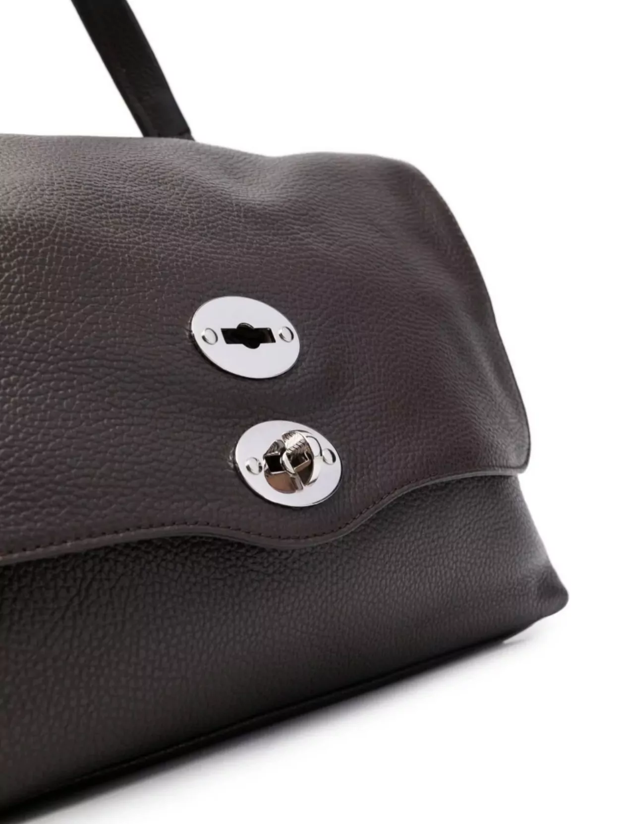 Zanellato Large Leather Tote Bag With Silver Hardware