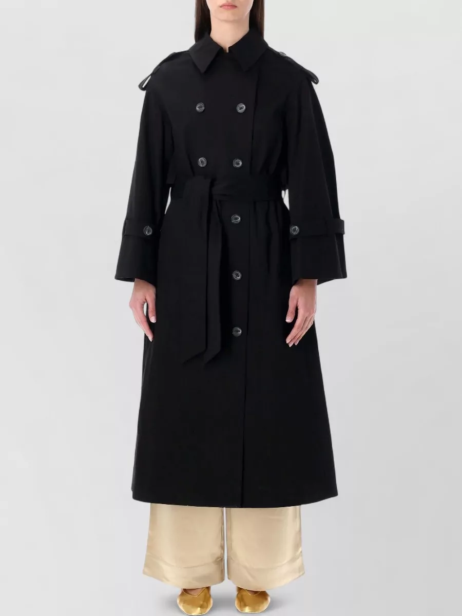 By Malene Birger Long Trench Coat Detachable Belt In Black