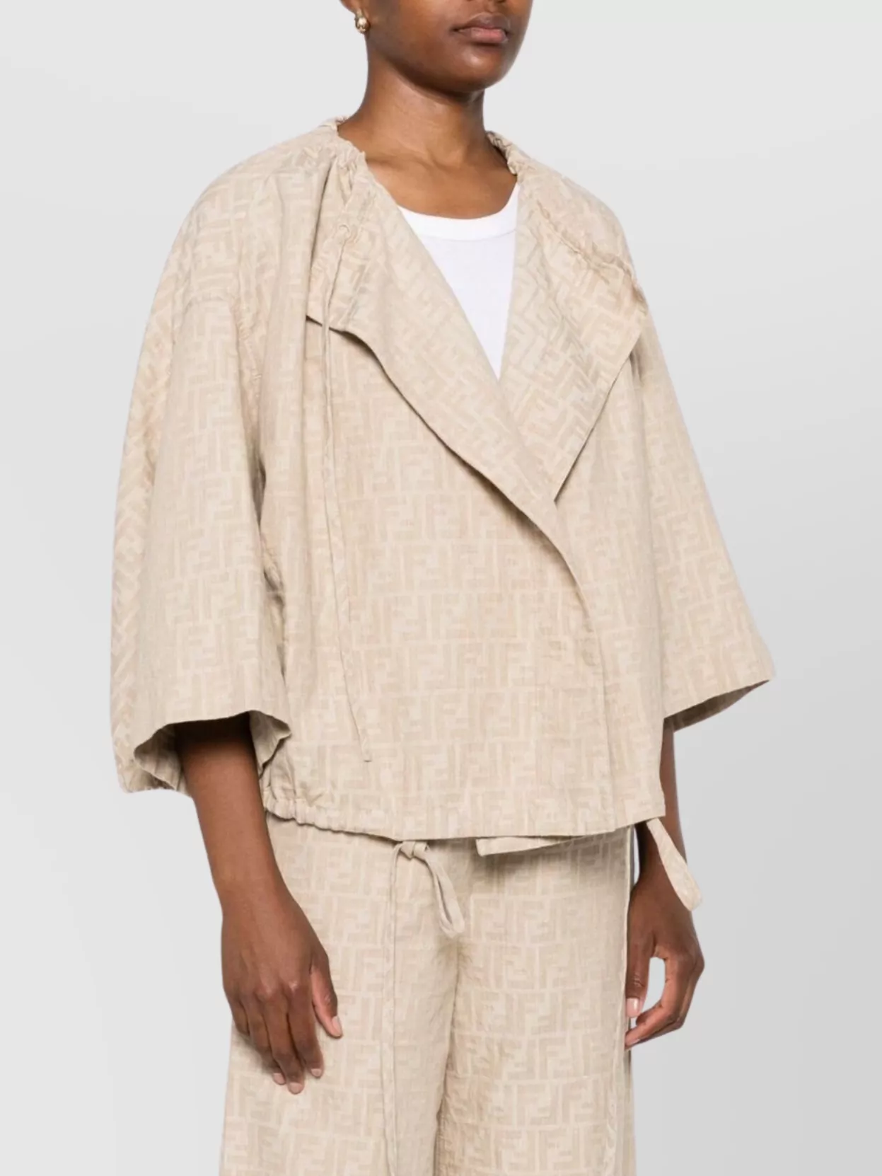 Fendi Chambray Denim Ruffled Capes