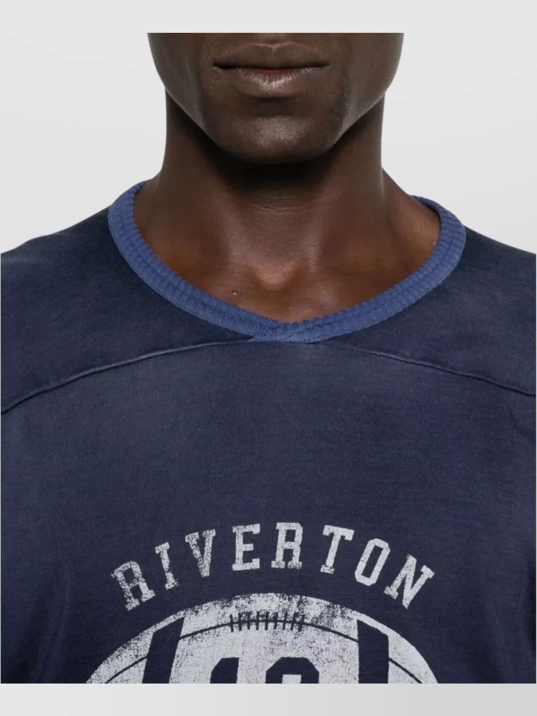 Maison Margiela Graphic Football Print V-Neck T-Shirt