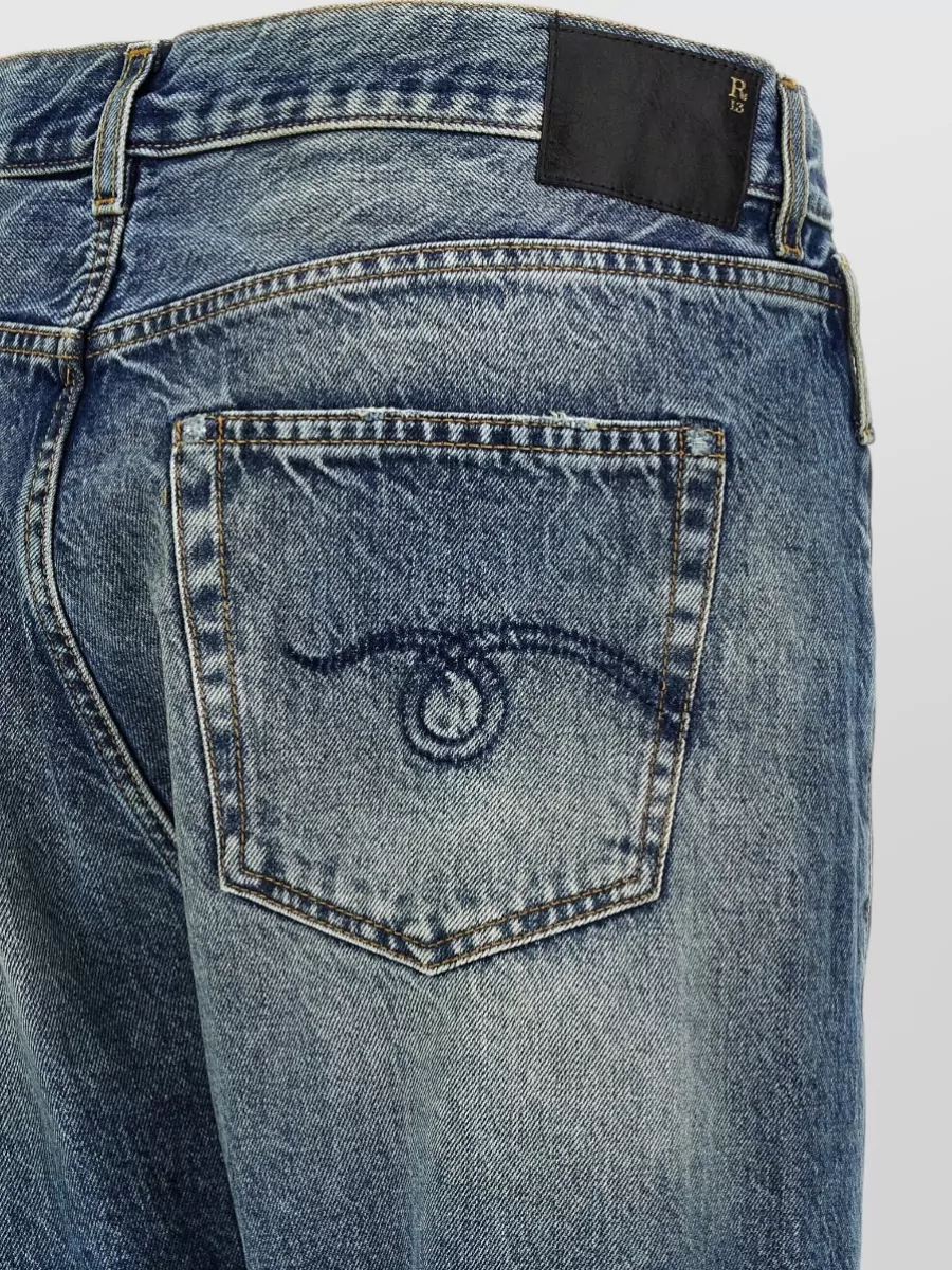 R13 Denim Cropped Straight-Leg Jeans