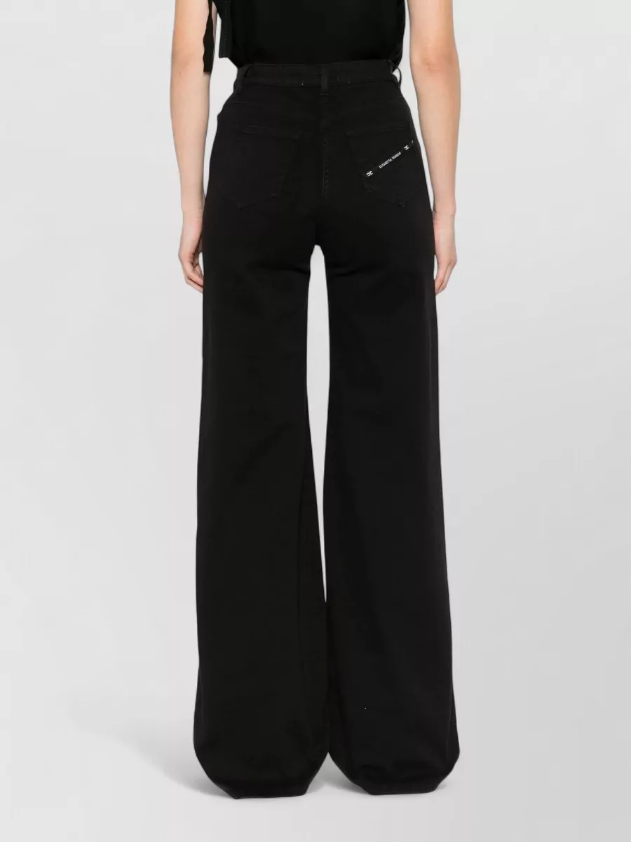 Elisabetta Franchi High Waist Wide Leg Full Length Jeans