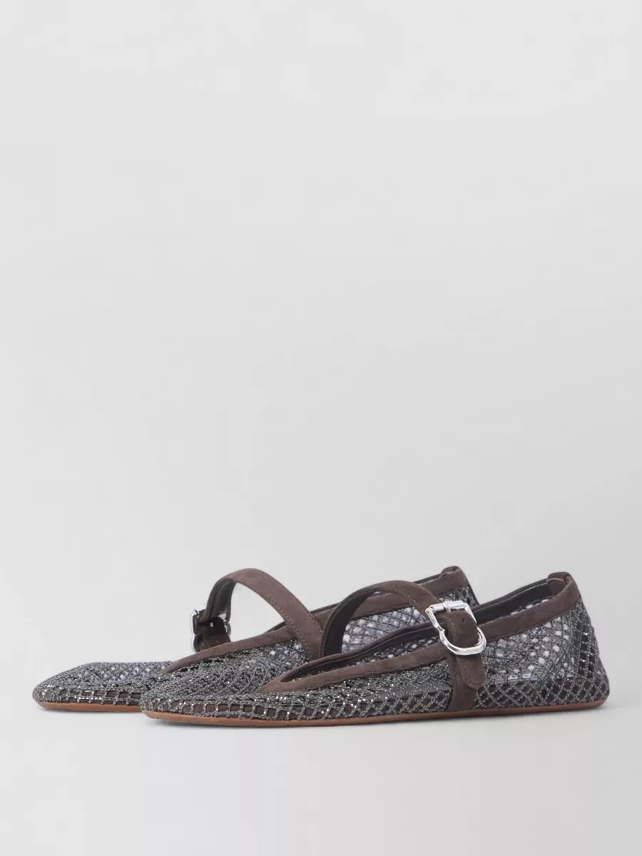 Alaïa mesh rhinestone ballerina flats