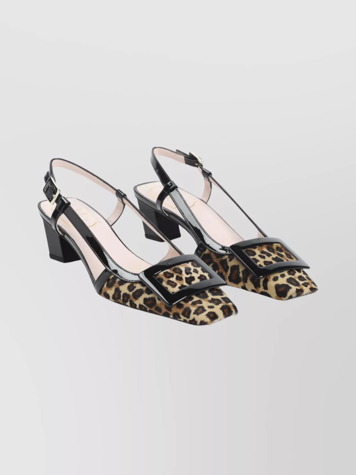 Roger Vivier Pony Print Slingback Sandals With Block Heel In Animal Print