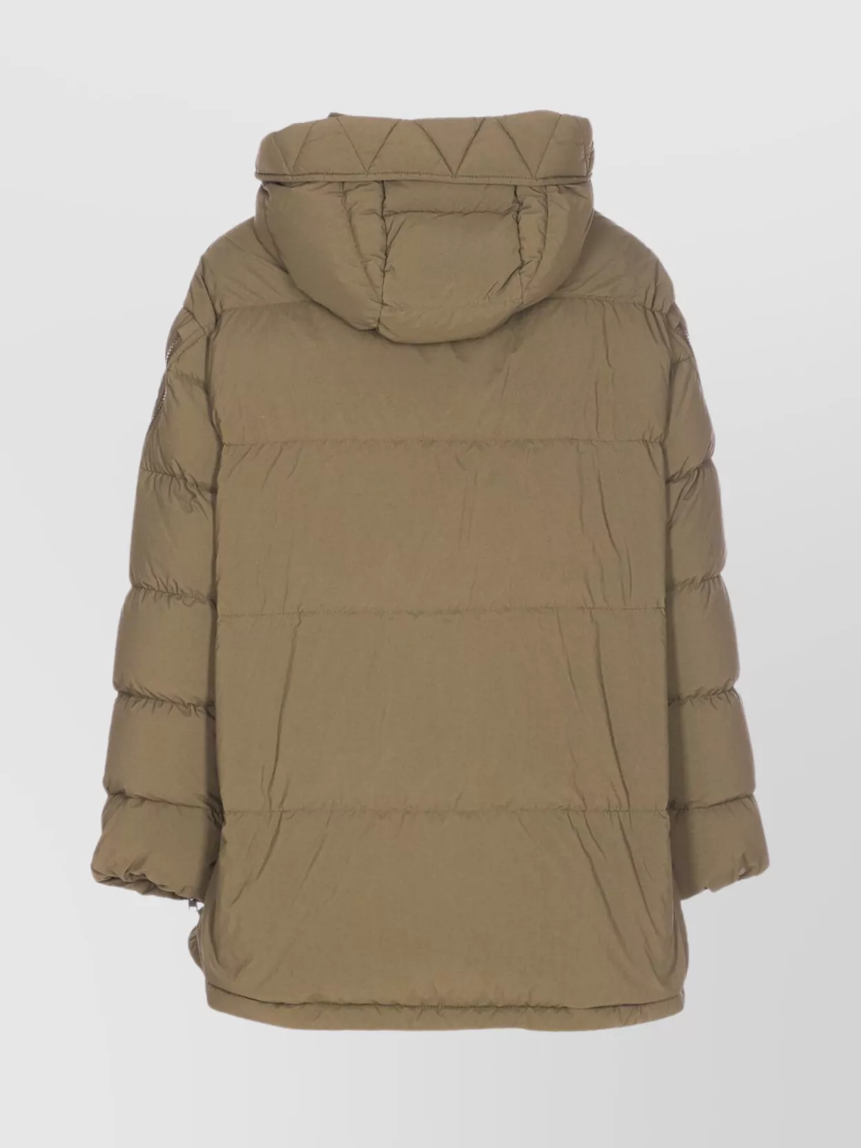 Herno Long Padded Down Jacket With Removable Hood In Green