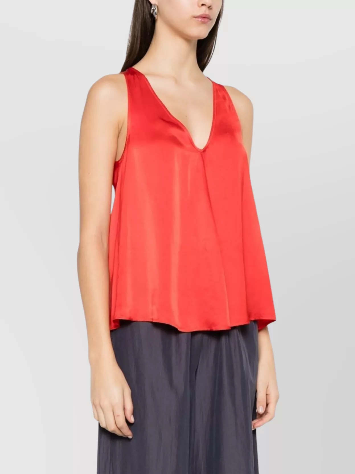 Shop Forte Forte Silk V-neck Sleeveless Tank Top