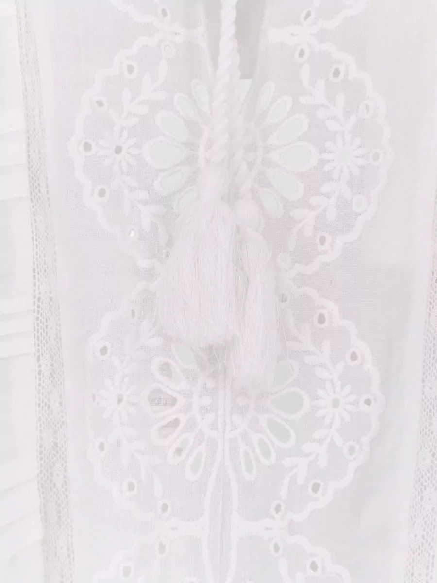 Isabel Marant Etoile Cotton Embroidered Short-Sleeve Blouse