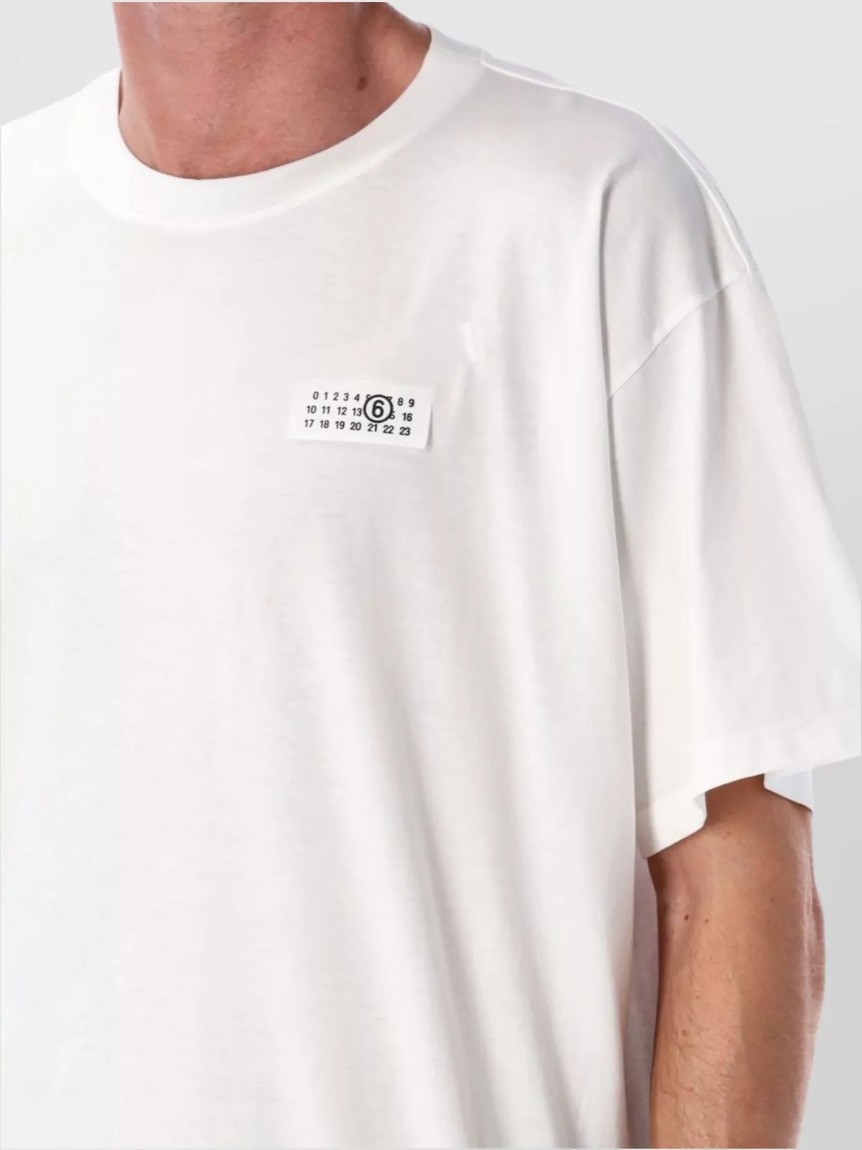 Mm6 Maison Margiela Tape Logo Crew Neck T-Shirt