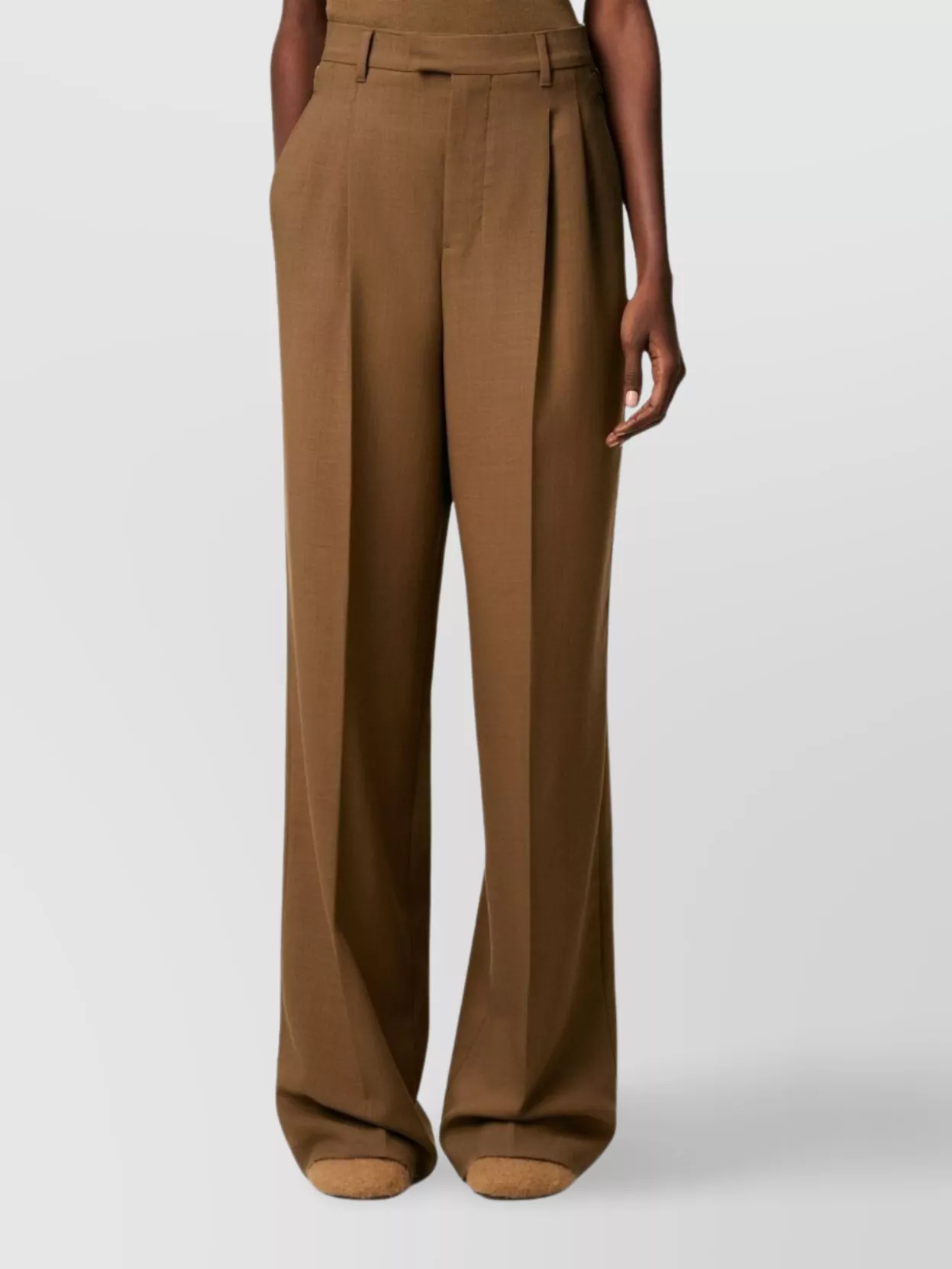 Ami Paris High-Rise Wool Twill Trousers