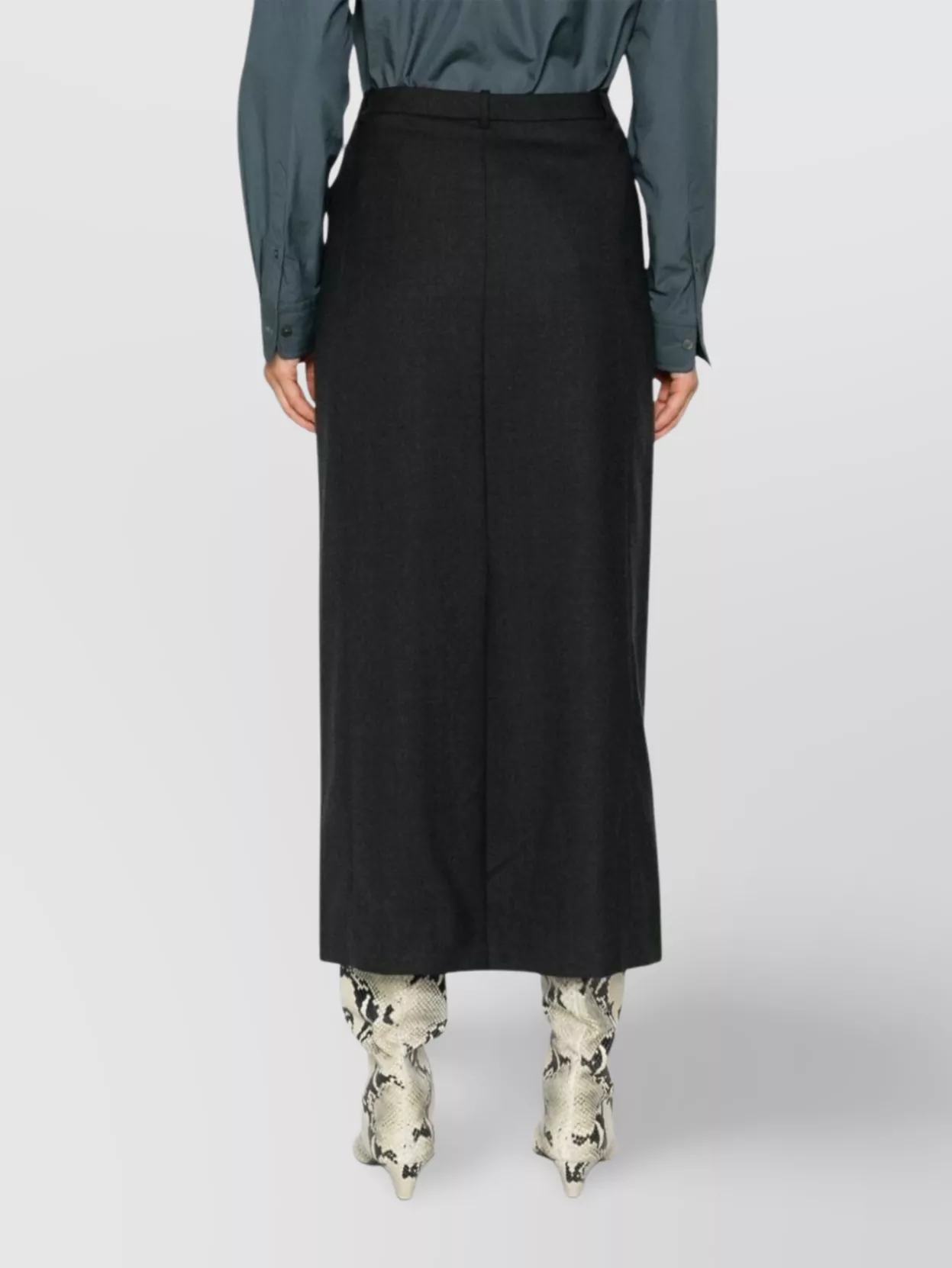 Theory Flannel Maxi Skirt In Black