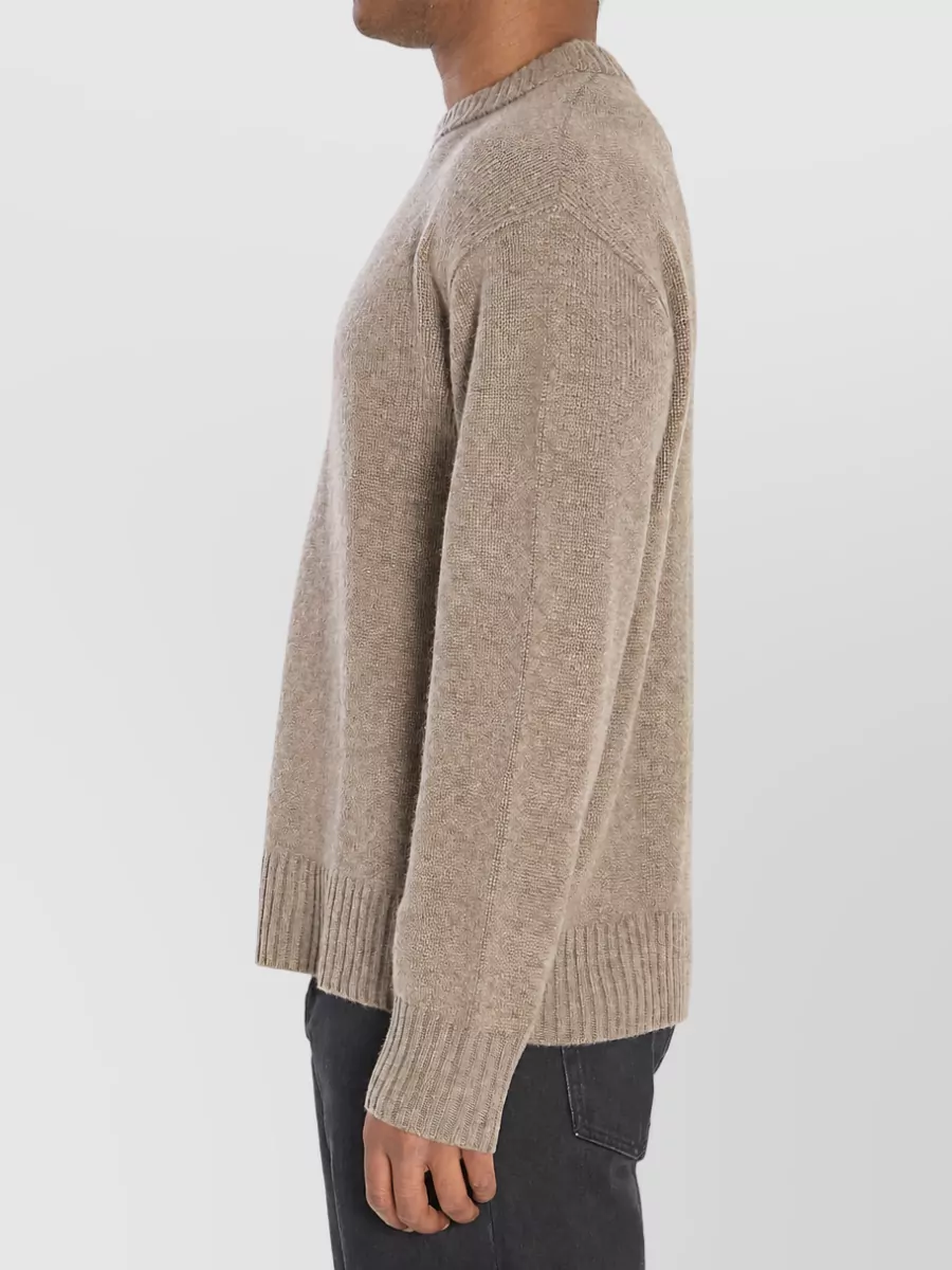 Lisa Yang Cashmere Ribbed-Trim Crew-Neck Sweater