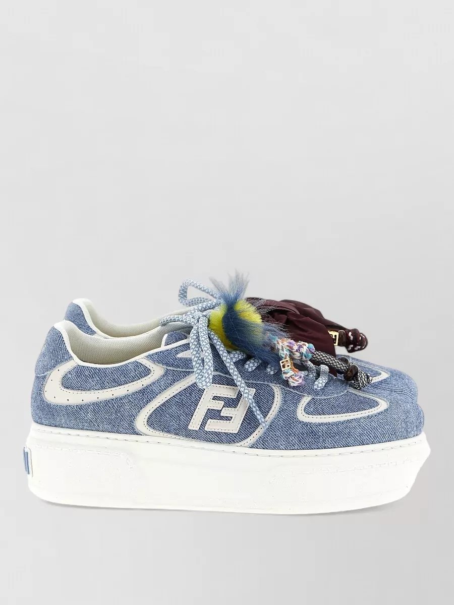 Fendi Match Sneakers Bow Detail Embellished Laces