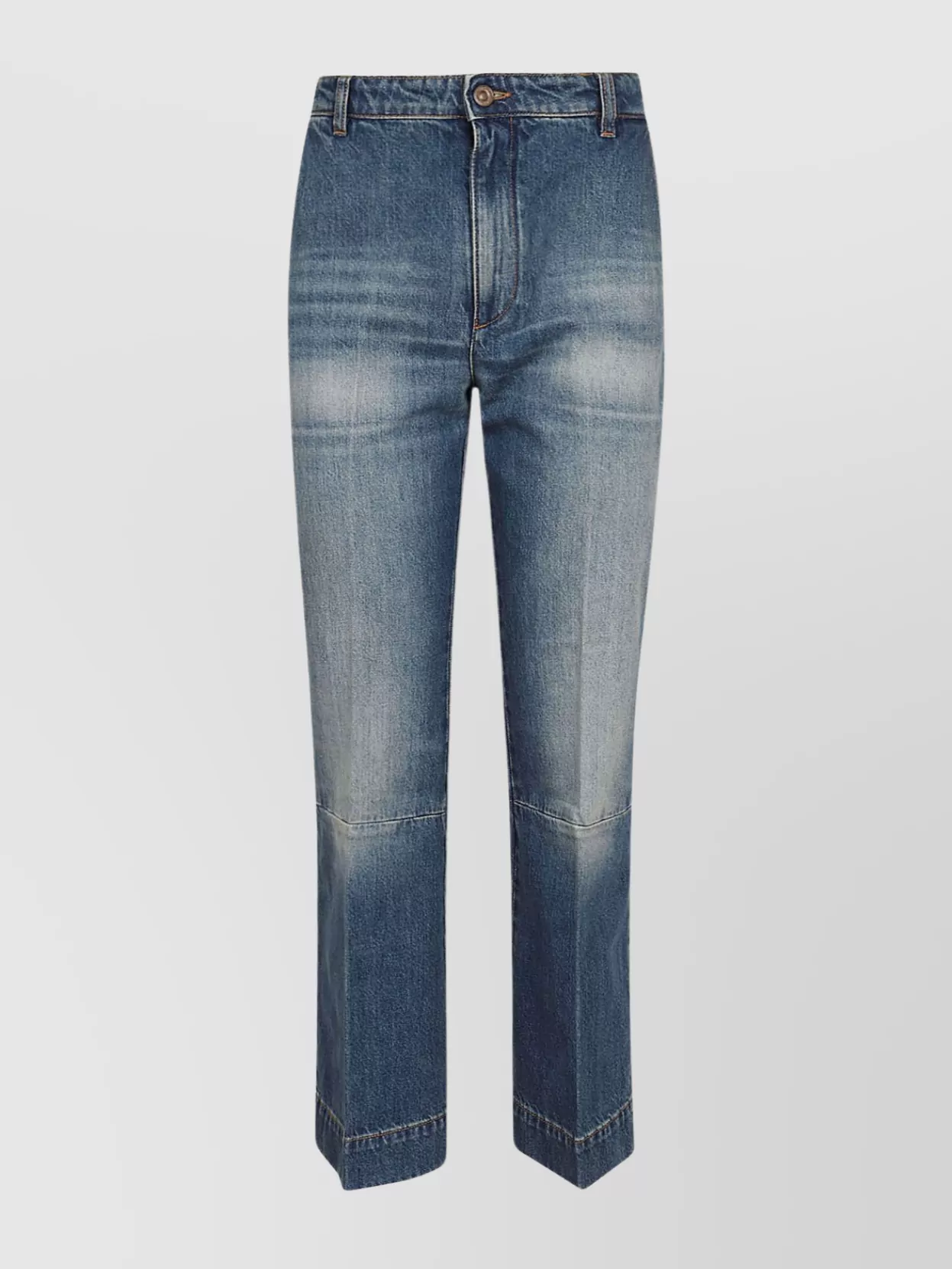 Shop Victoria Beckham Cropped Kick Jean With Back Patch Pockets