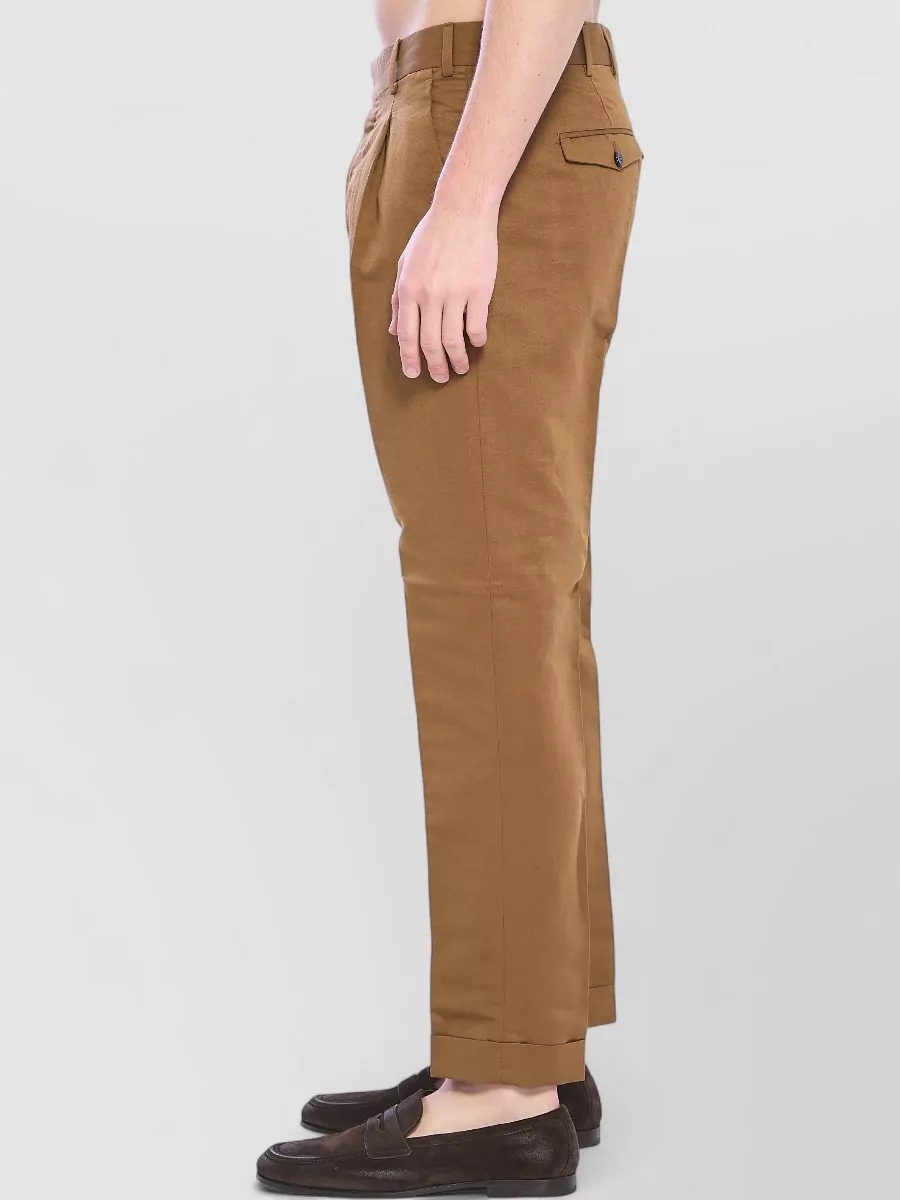 Pt Torino Rebel Linen Cotton Straight Leg Trousers