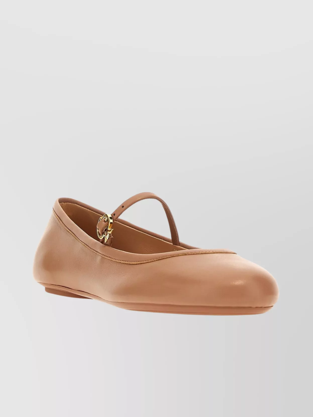 Shop Gianvito Rossi 'carla' Leather Ballerina Flats