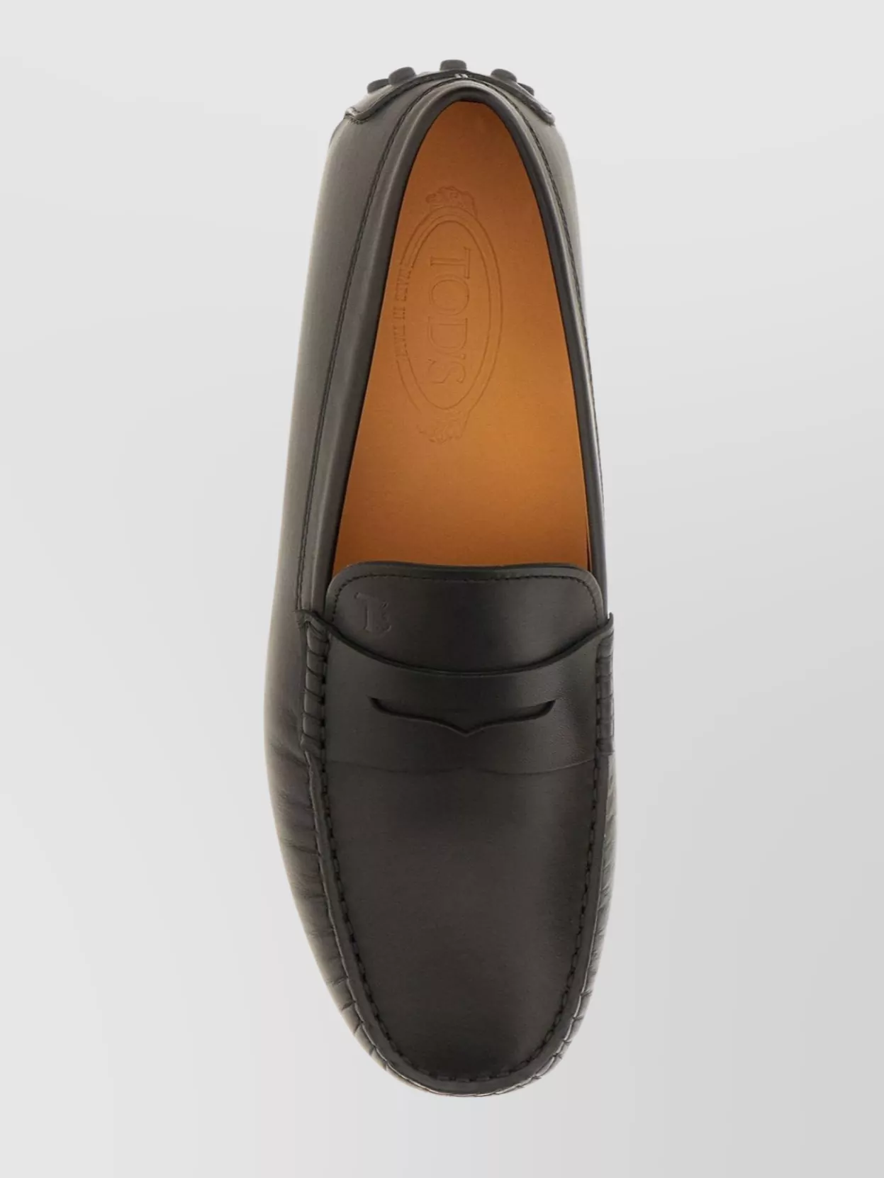 Tod's Leather Moccasin Loafers Pebble Sole In Brown