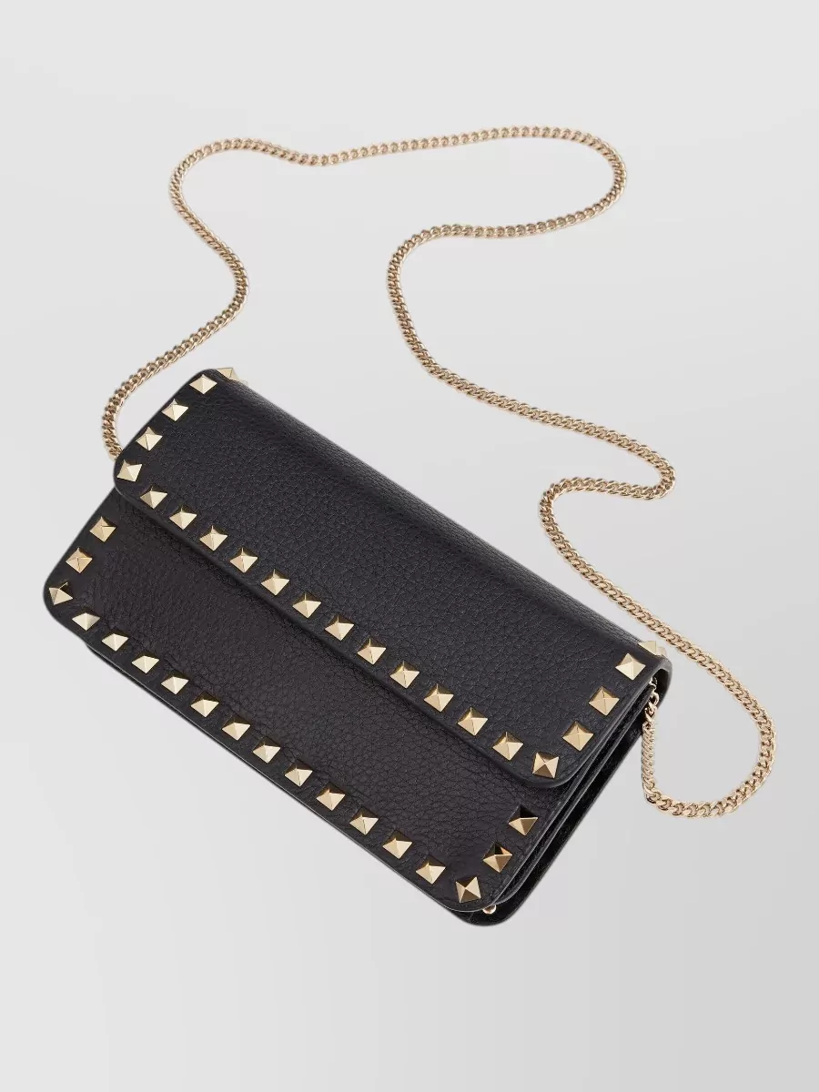 Valentino Garavani Rockstud Spike Leather Chain Wallet