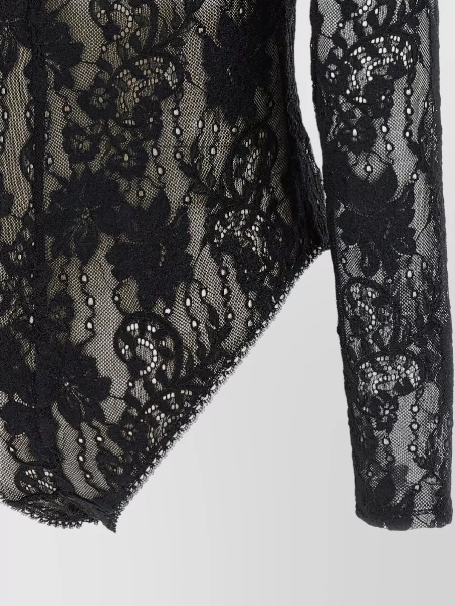 Zimmermann Lace Off-The-Shoulder Long-Sleeve Bodysuit