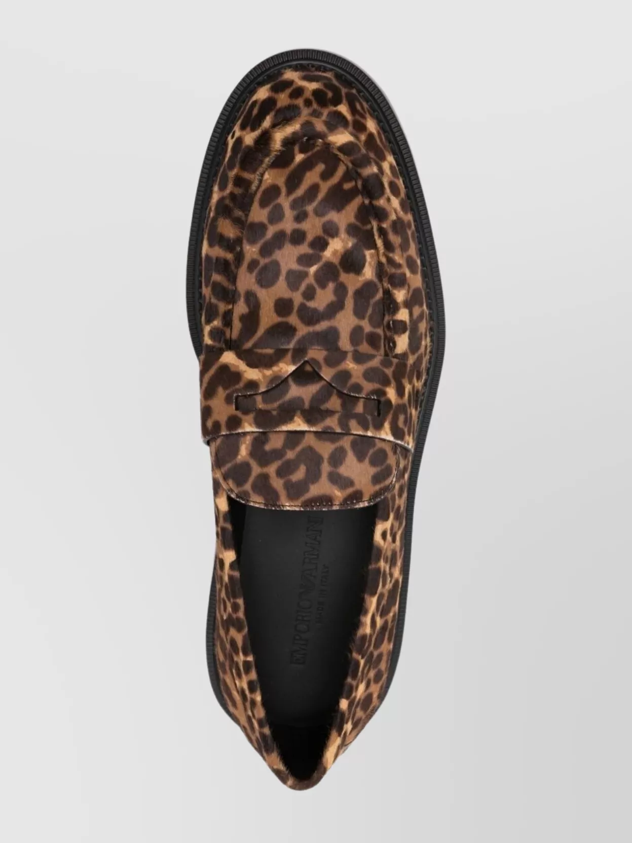 Emporio Armani Animal Print Low Block Heel Loafers