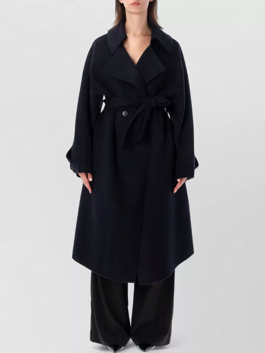 The Frankie Shop Wool oversized double-breasted trench coat