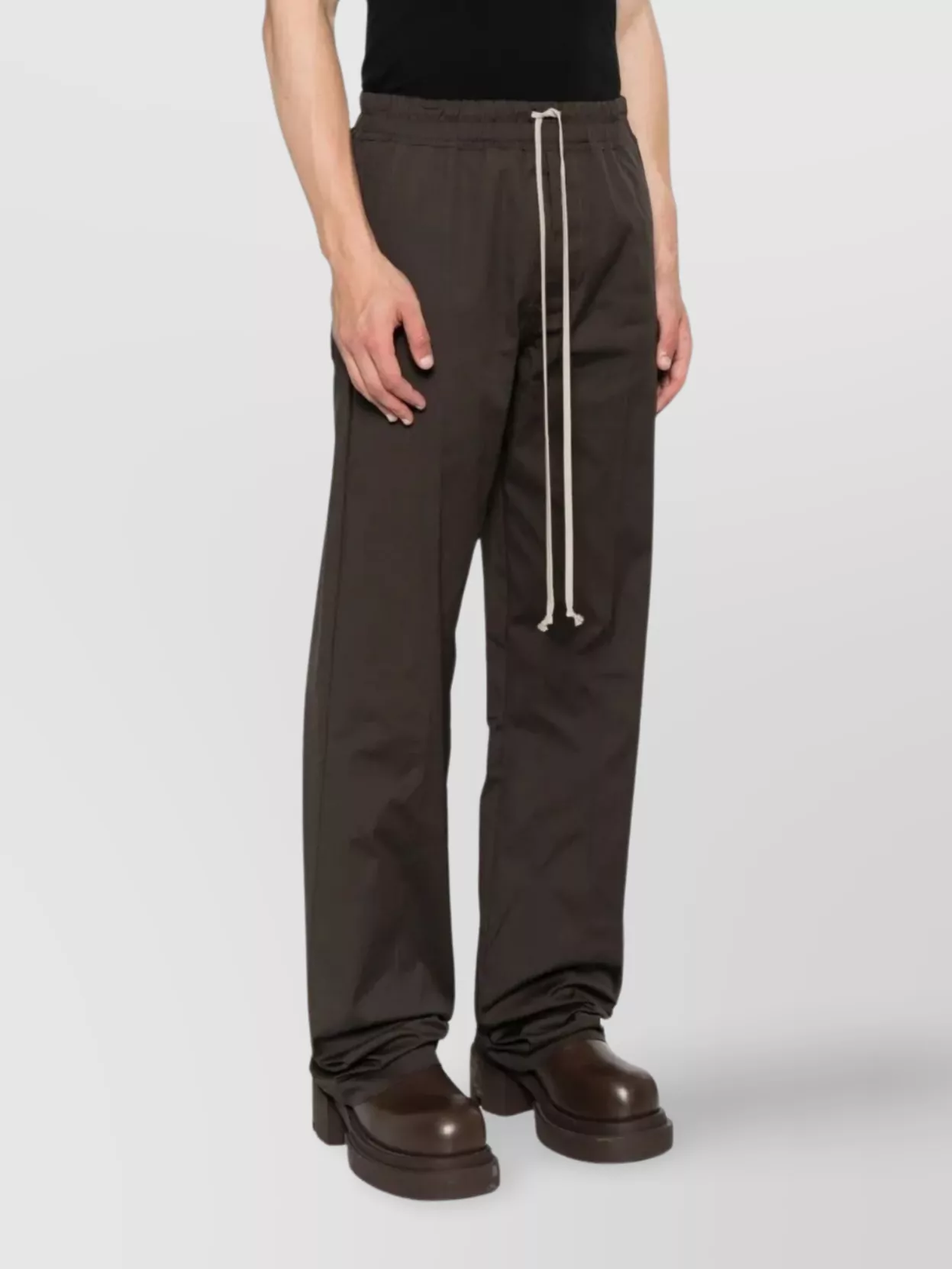 Rick Owens Drawstring Trousers Cuffed Hem