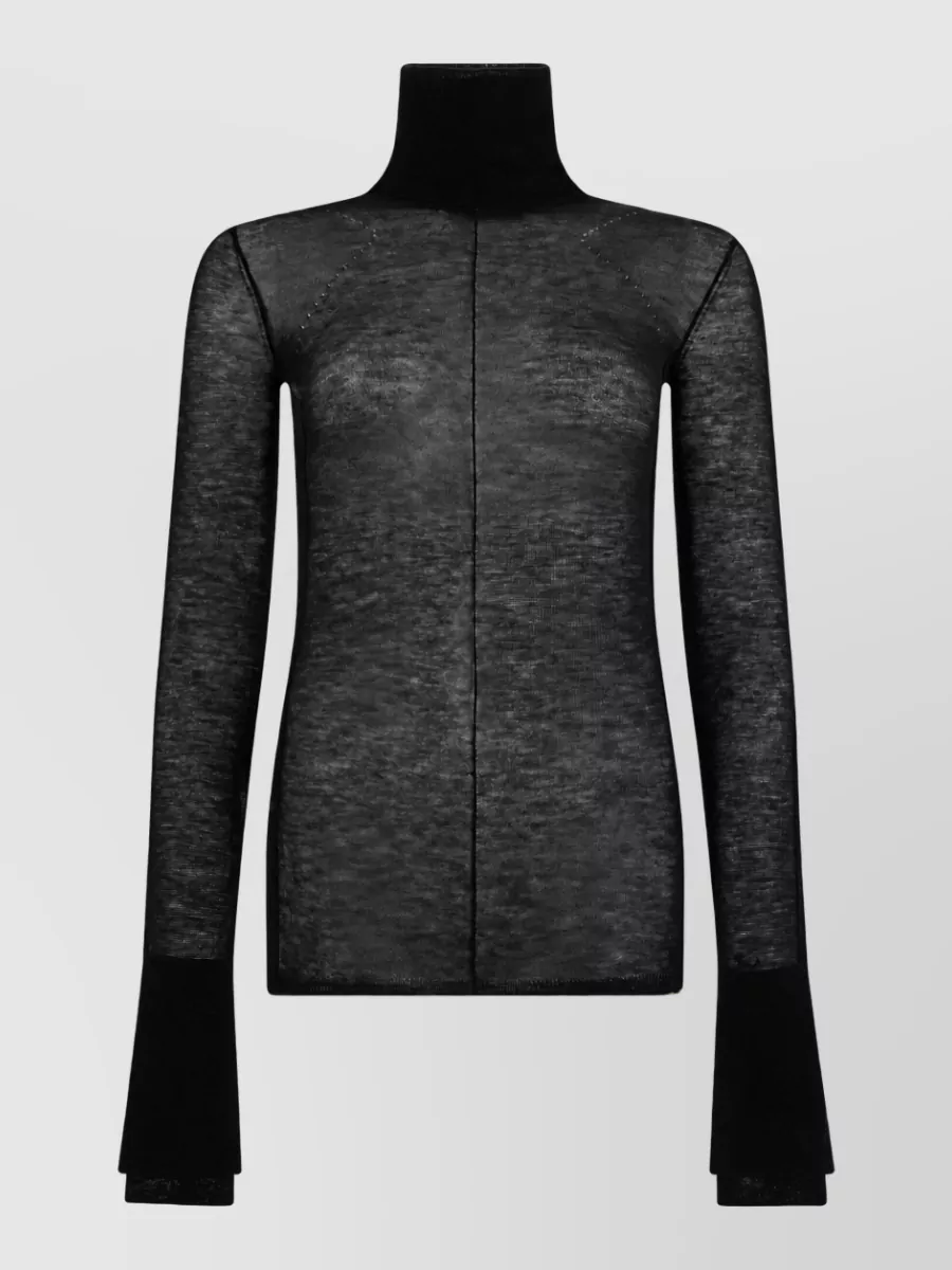 Elisabetta Franchi wool fine-knit high-neck long-sleeve sweater