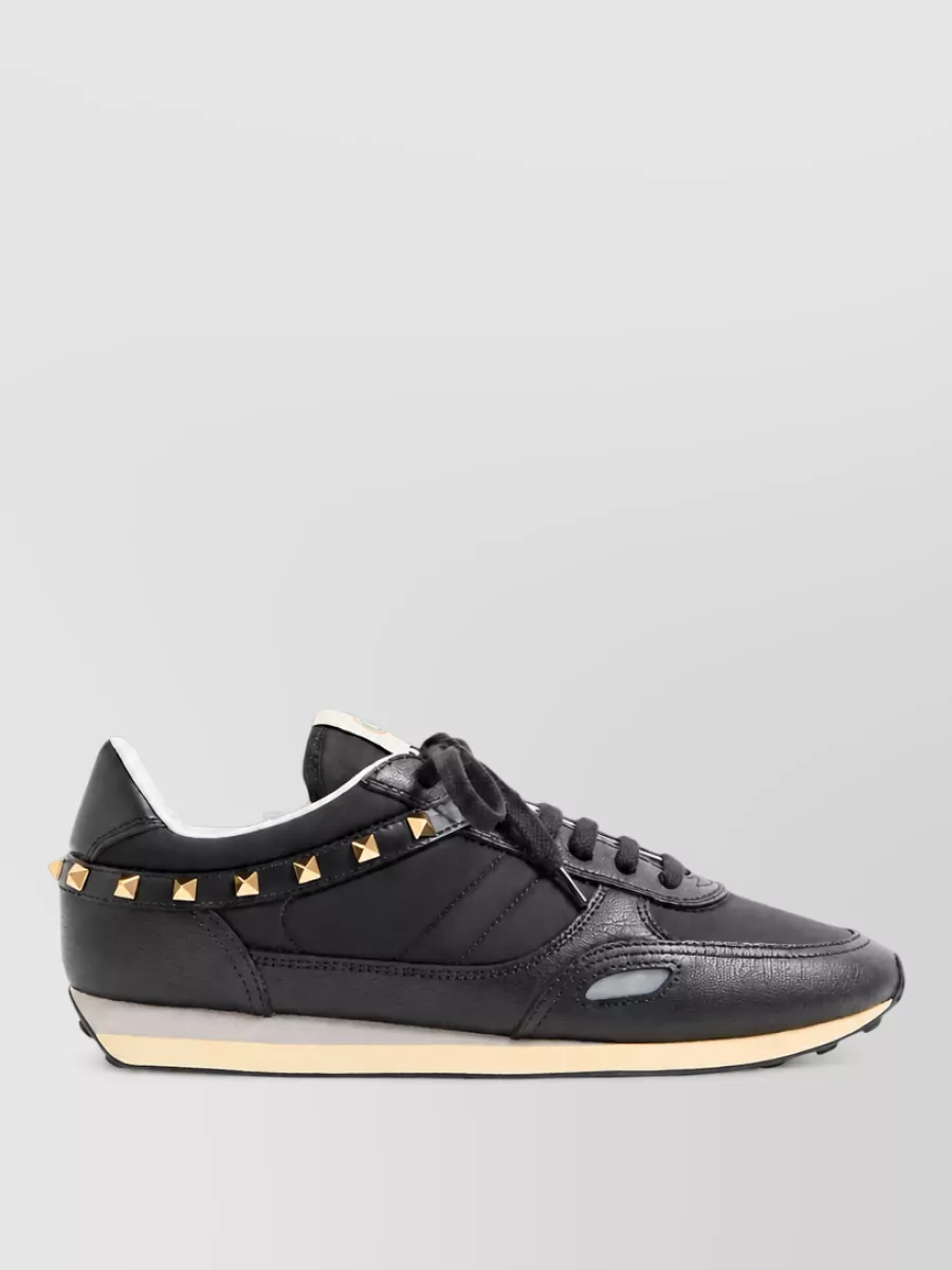 Valentino Leather And Nylon Low-Top Sneakers