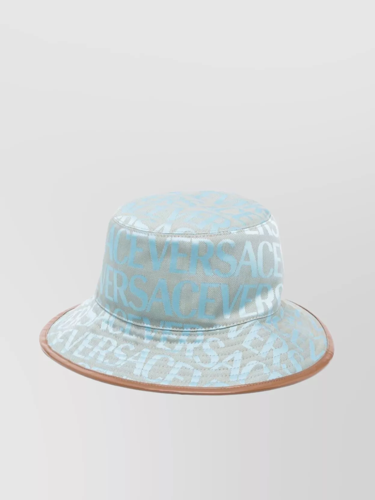 Shop Versace Allover Versatile Cotton Bucket Hat In Blue
