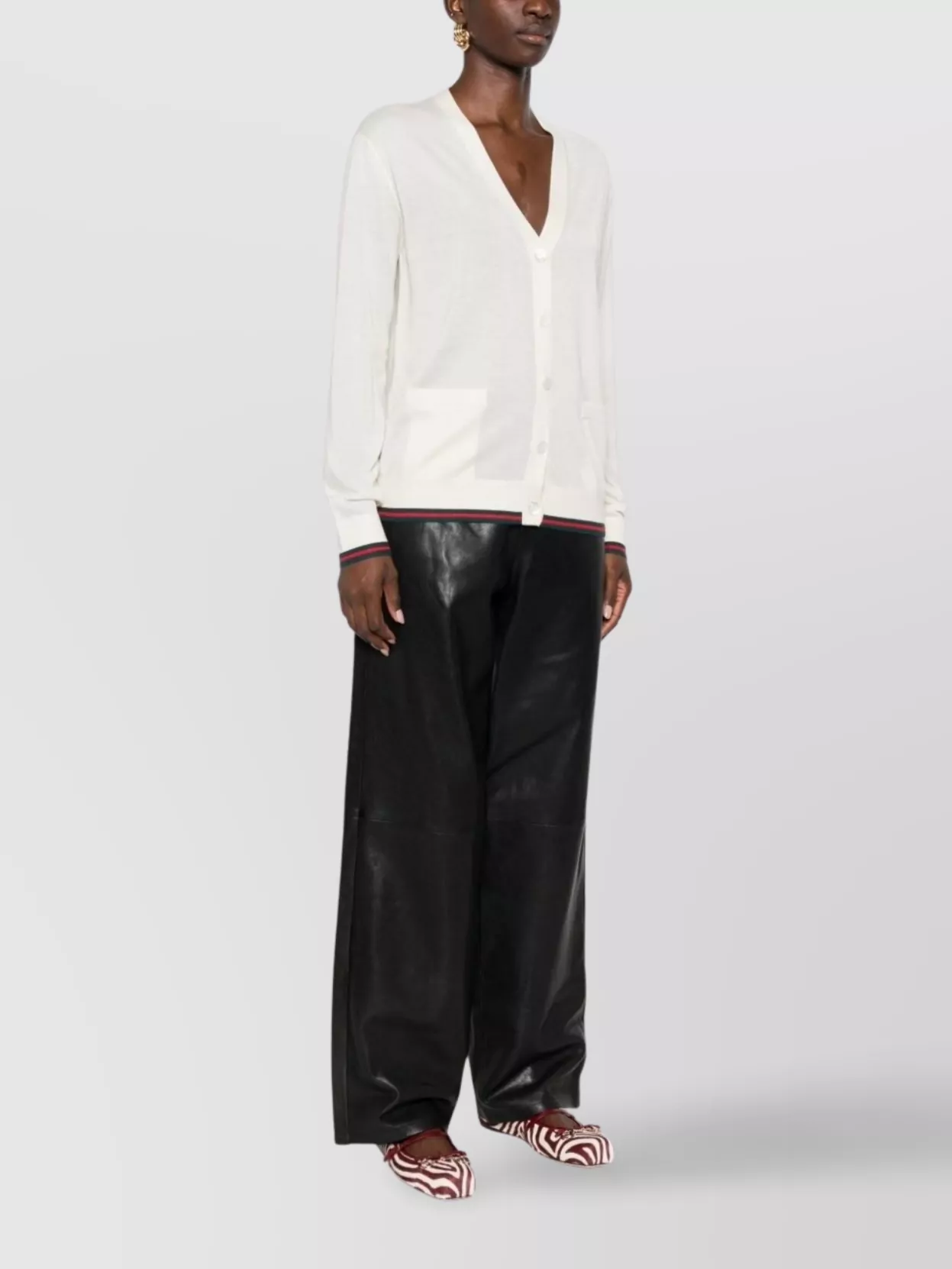 Gucci Cashmere Silk Blend Long Sleeve Cardigan