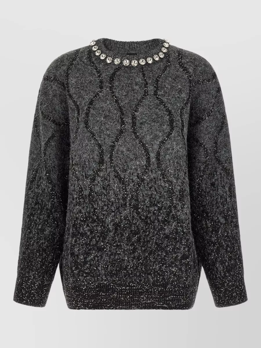 Pinko sequined jacquard crew-neck jumper