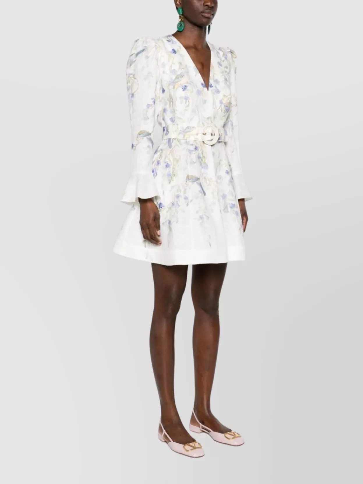 Zimmermann Graphic Print Linen Mini Dress