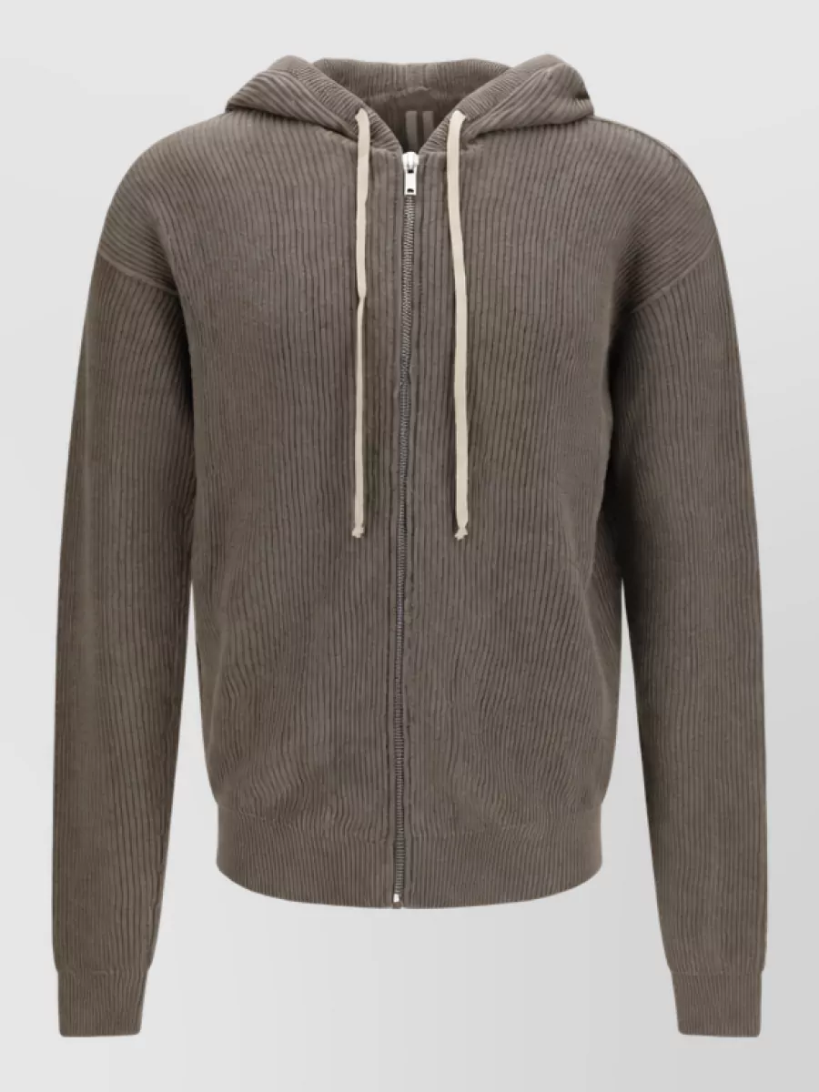 Rick Owens ribbed wool hooded jacket