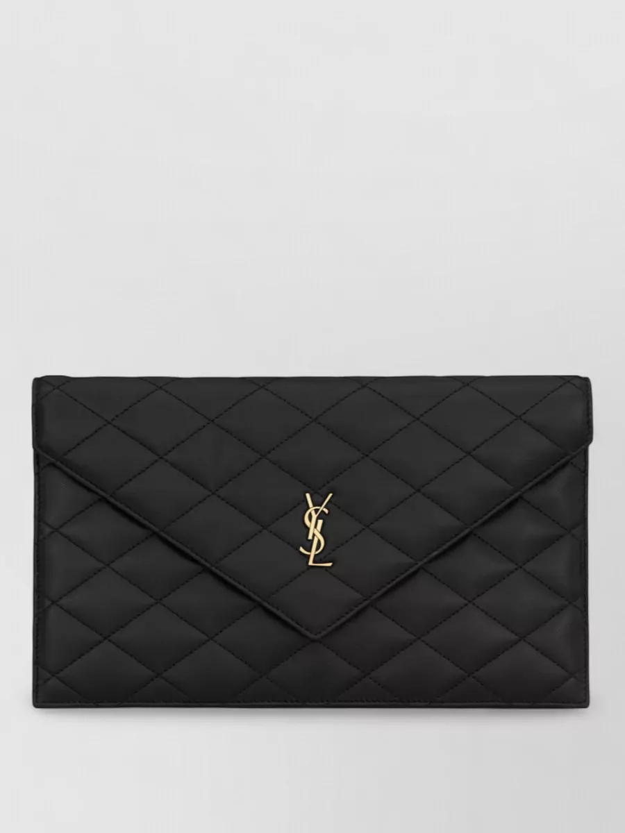 Saint Laurent y lamb leather clutch bag