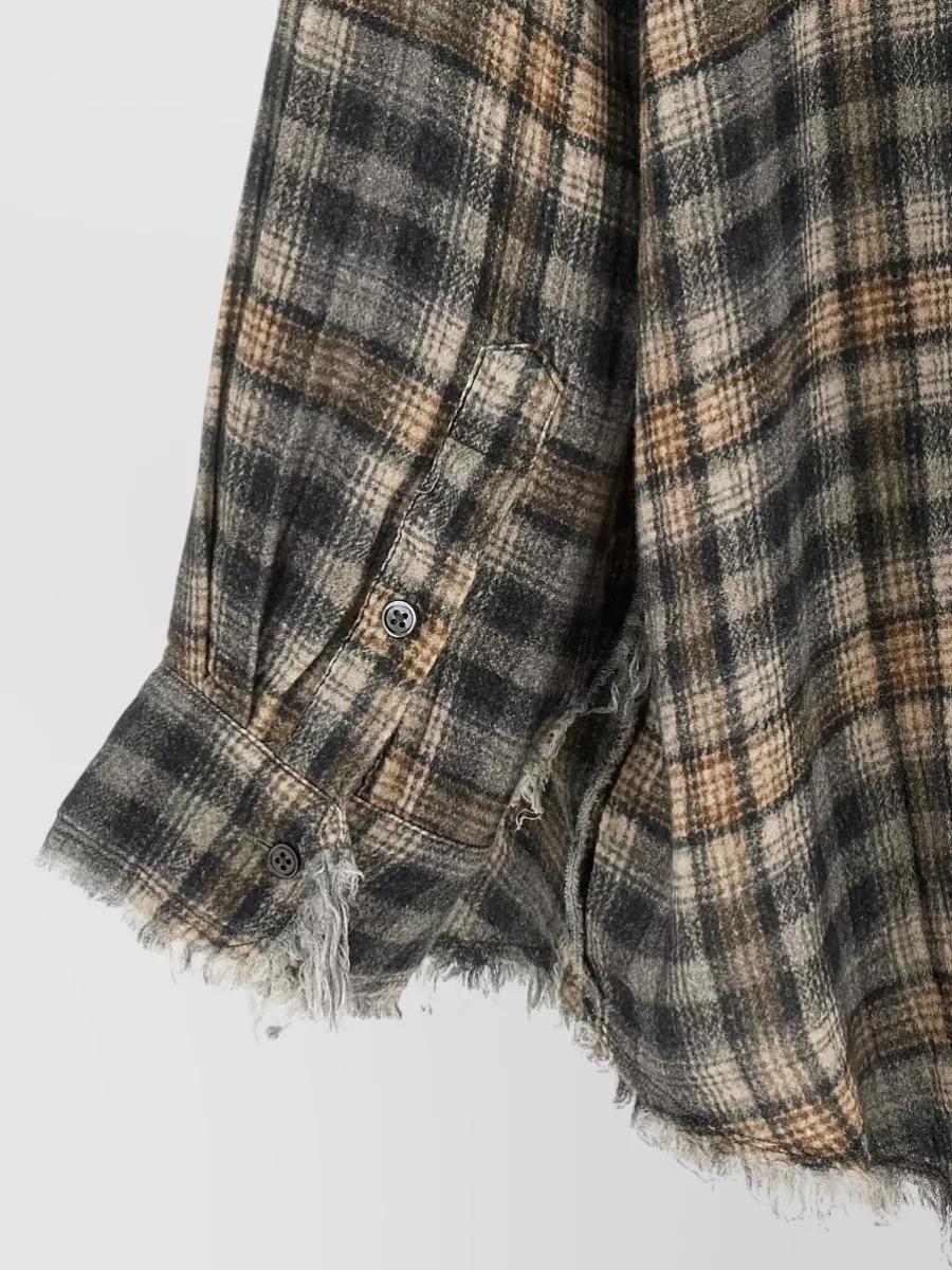 R13 Checked Cotton Oversized Shirt Jacket